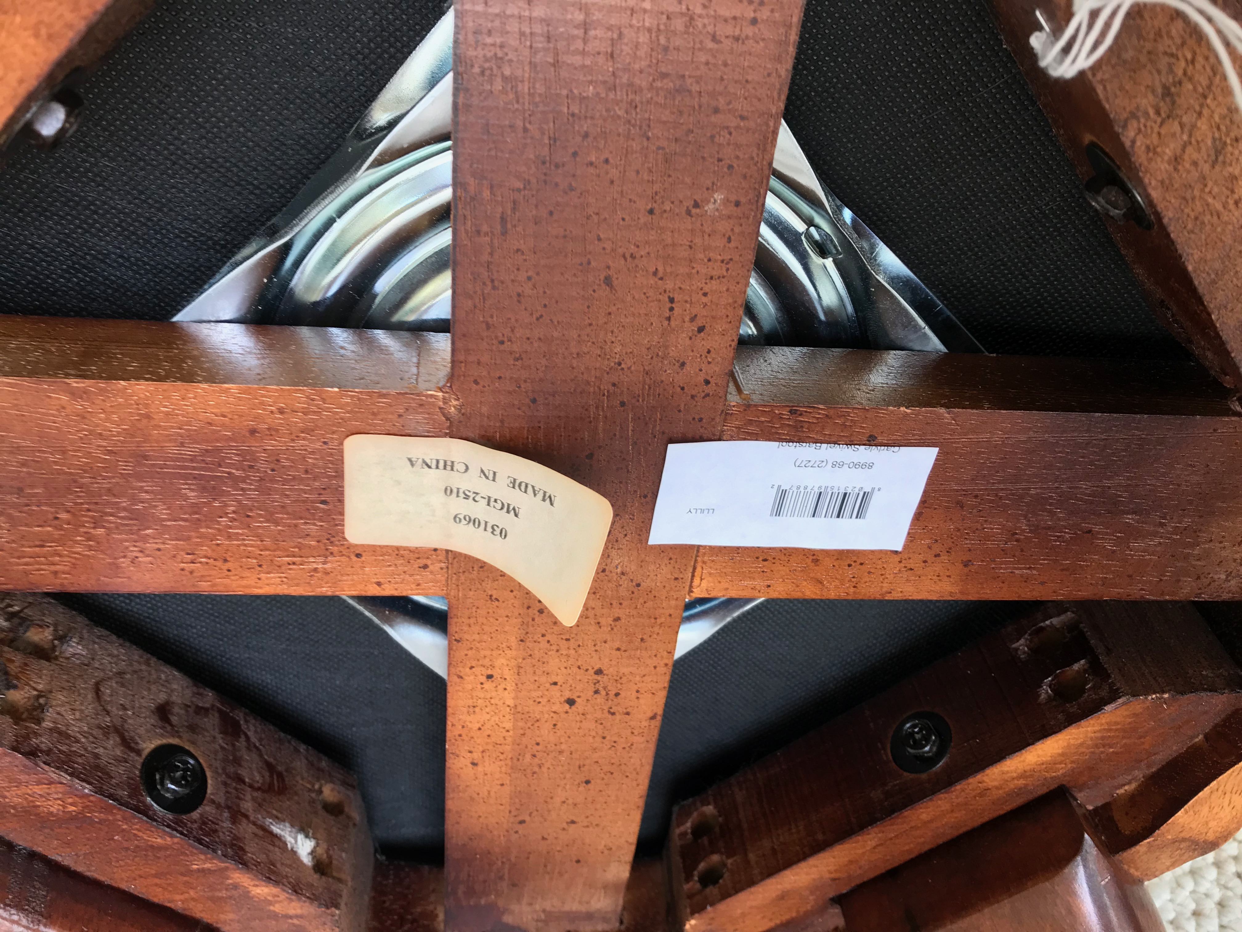 Frontgate Leather and Tapestry Upholstered Bar Chairs