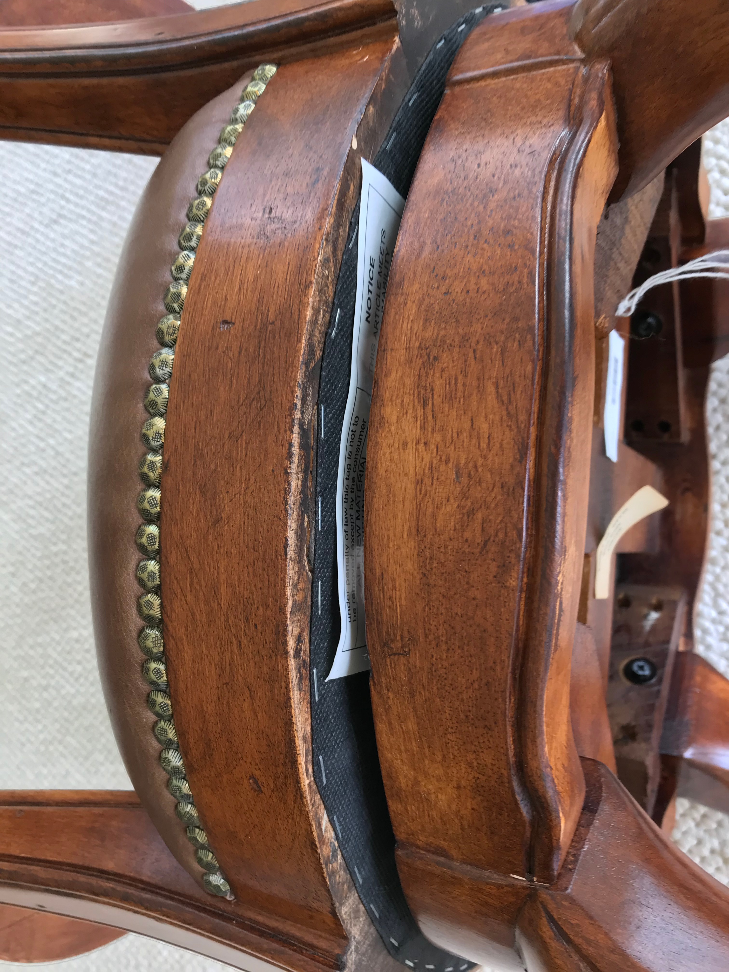 Frontgate Leather and Tapestry Upholstered Bar Chairs