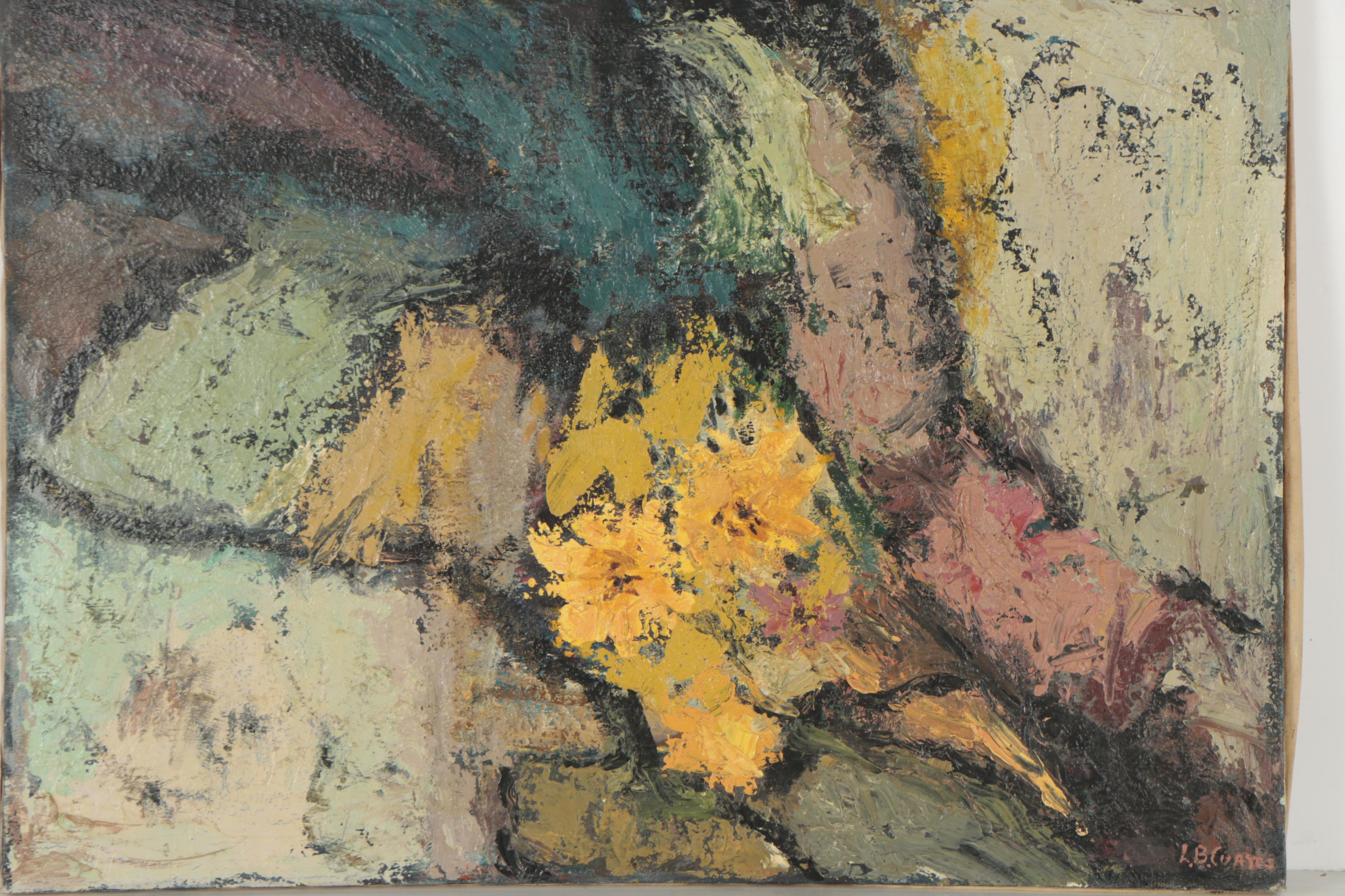 L.B. Curtis Oil Painting "Rock Garden"