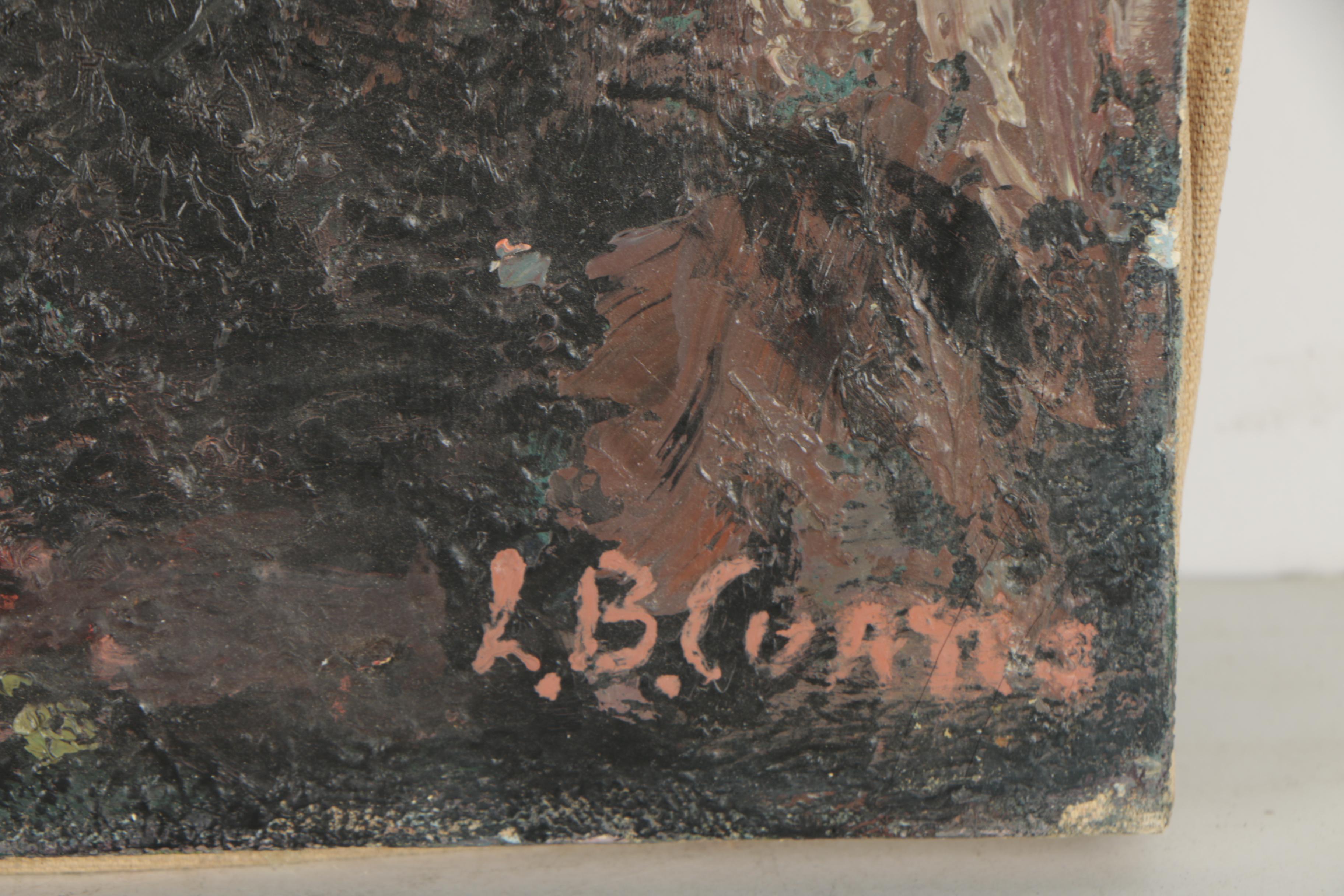 L.B. Curtis Oil Painting "Rock Garden"