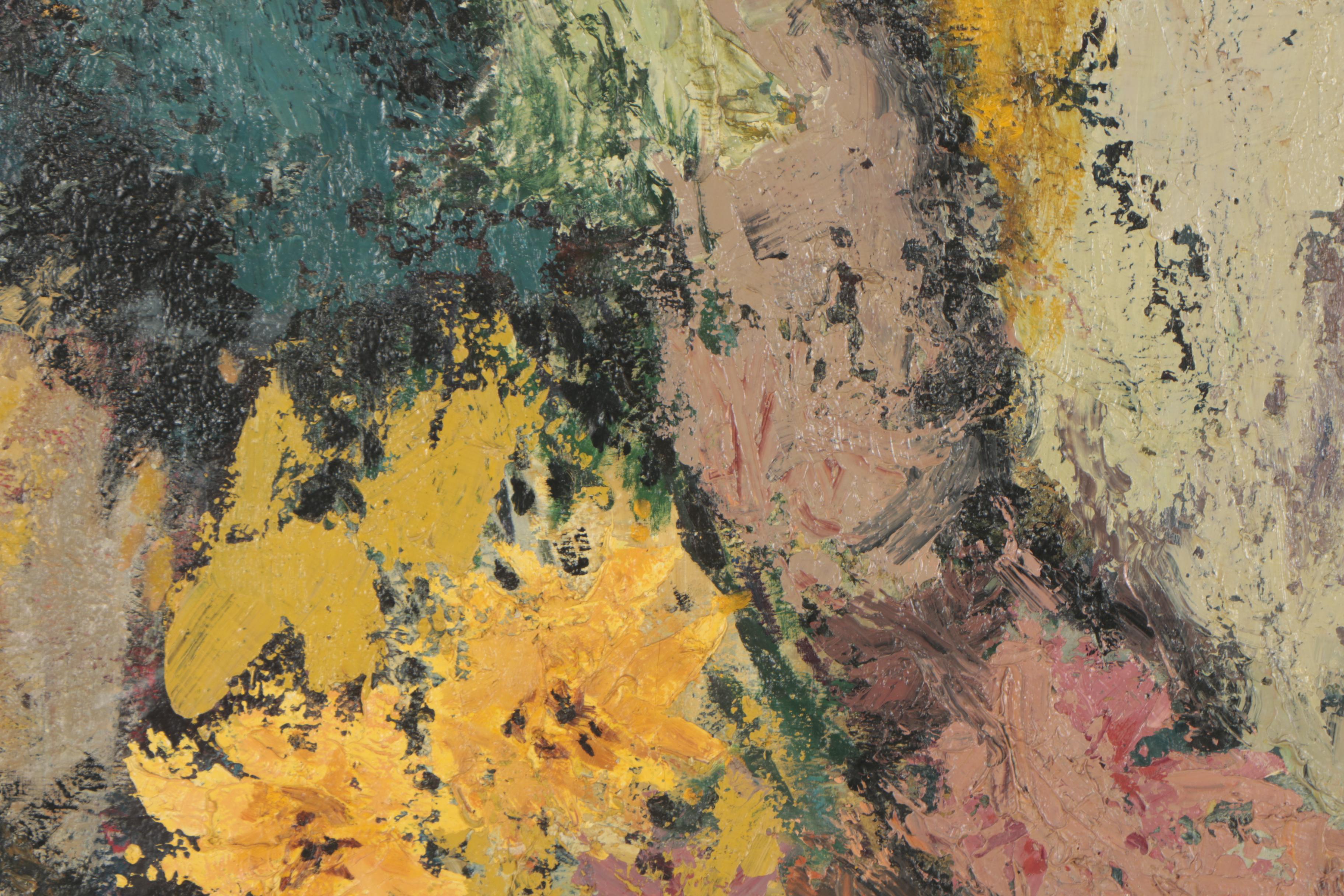 L.B. Curtis Oil Painting "Rock Garden"