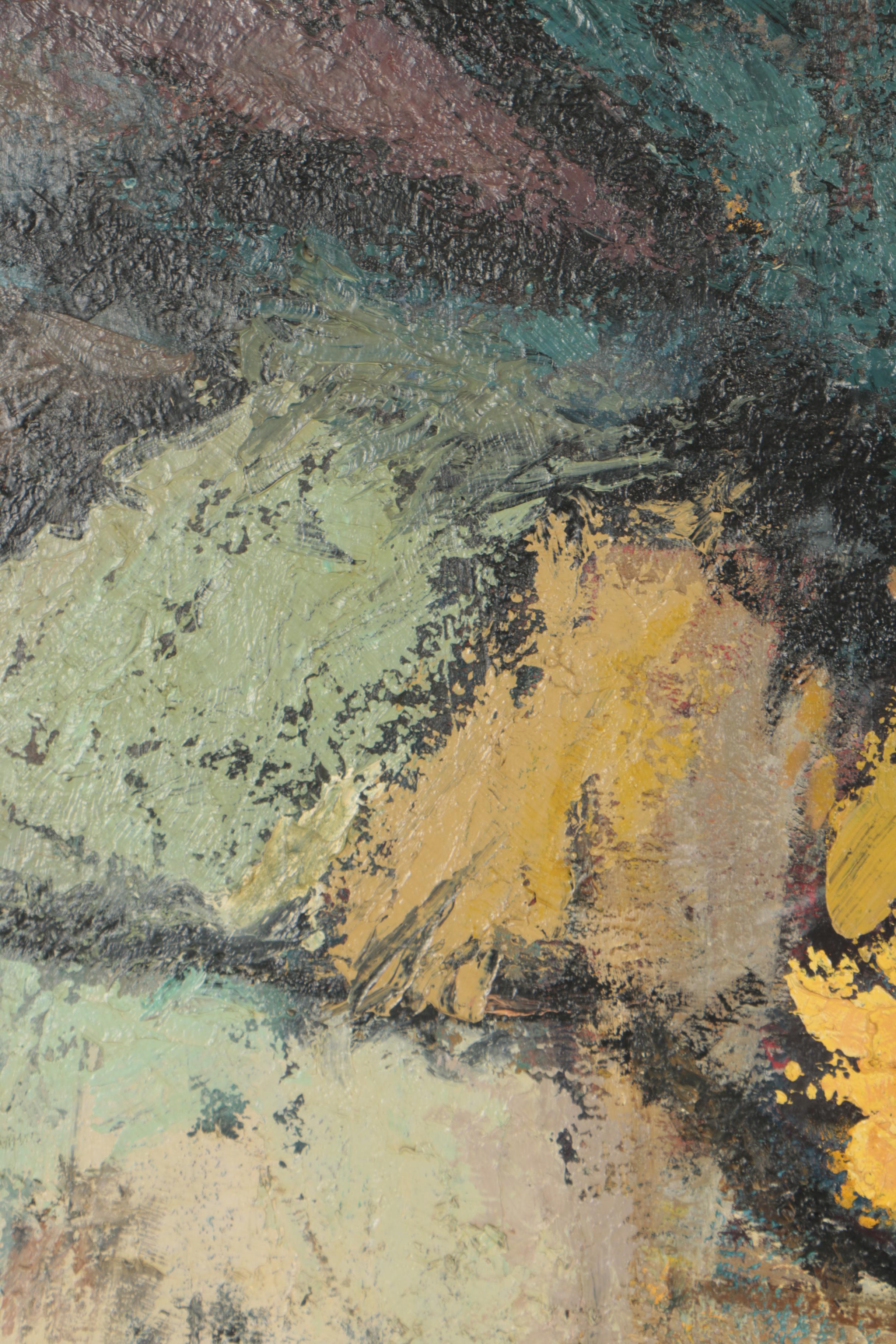 L.B. Curtis Oil Painting "Rock Garden"