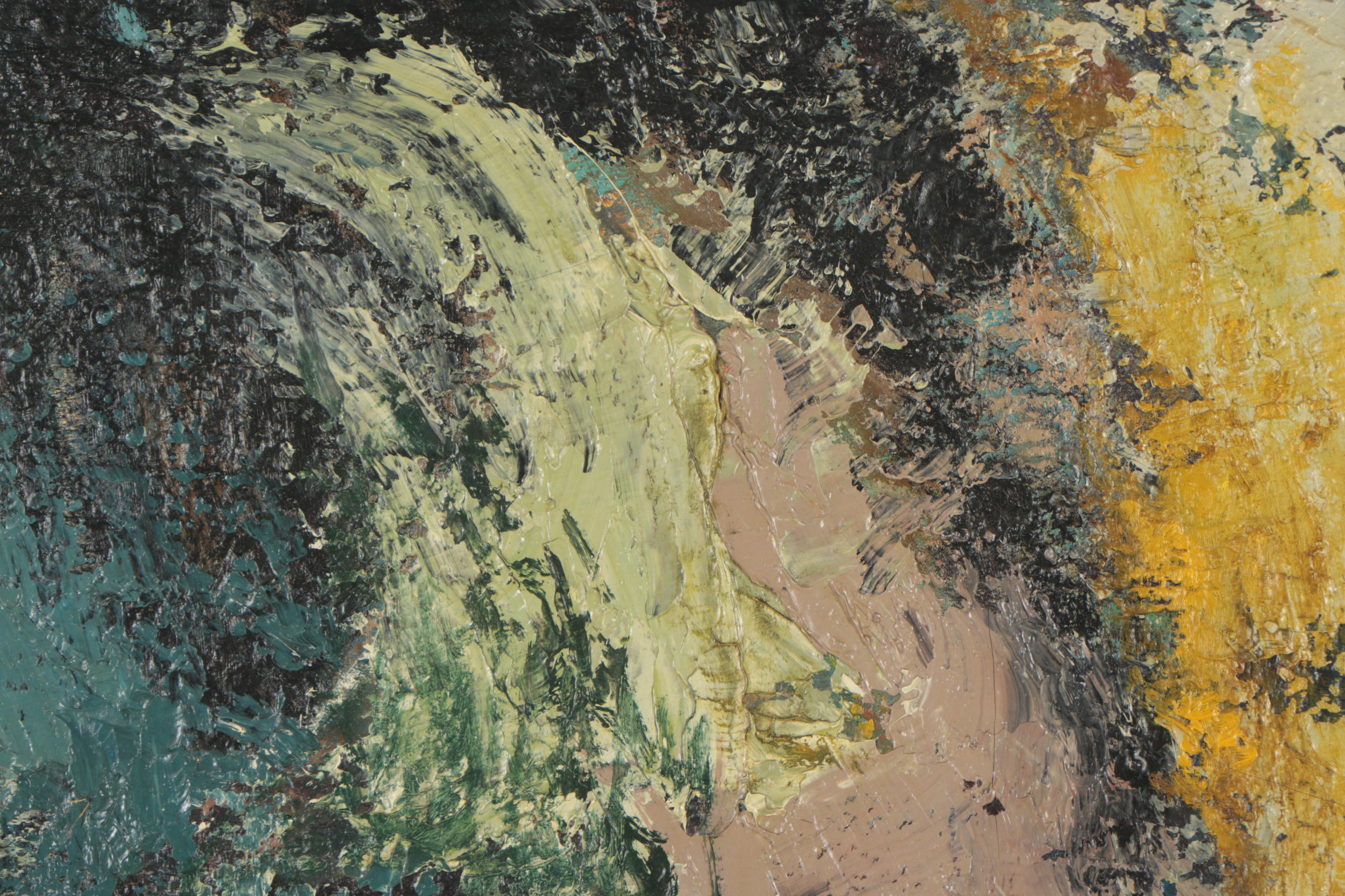 L.B. Curtis Oil Painting "Rock Garden"