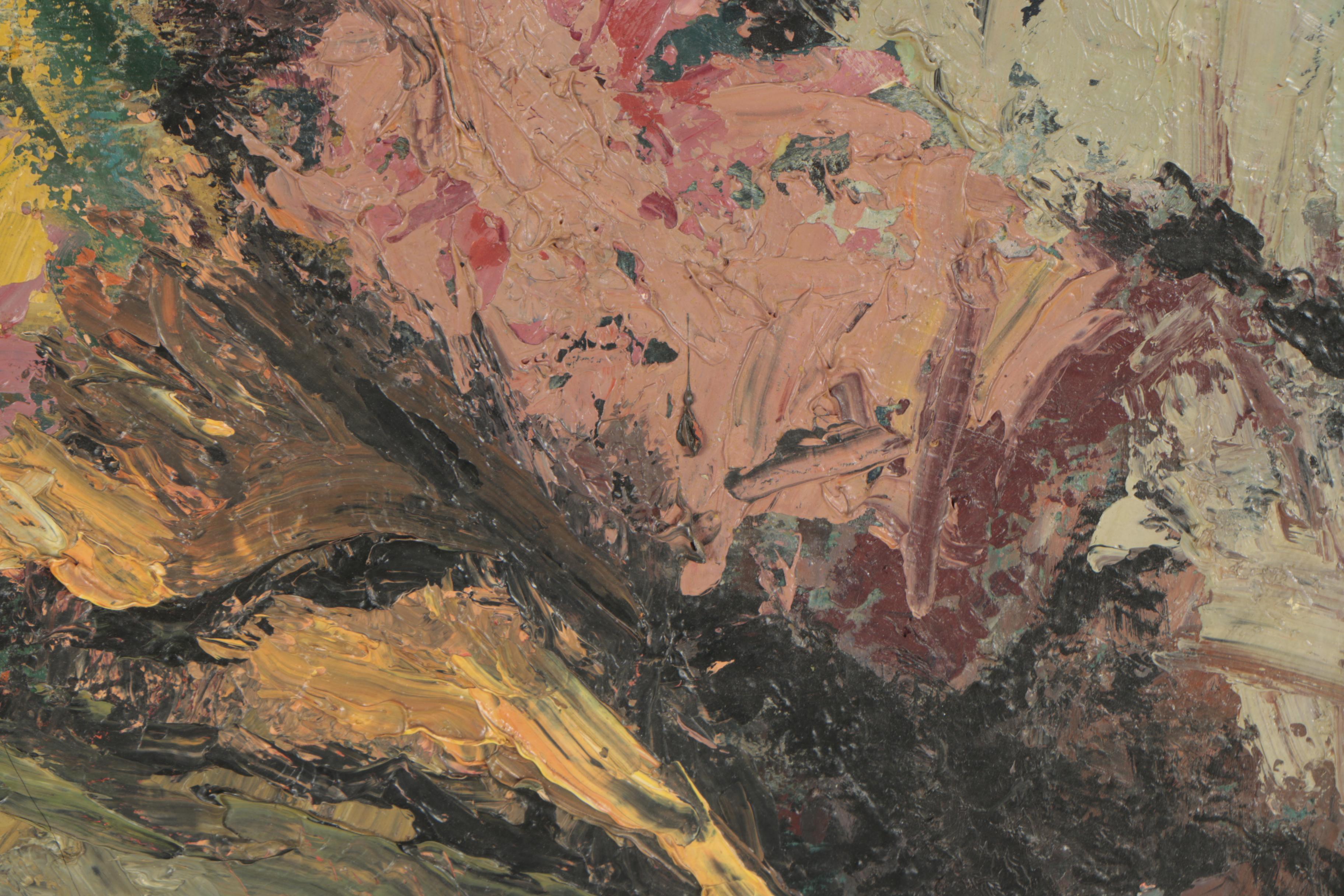 L.B. Curtis Oil Painting "Rock Garden"