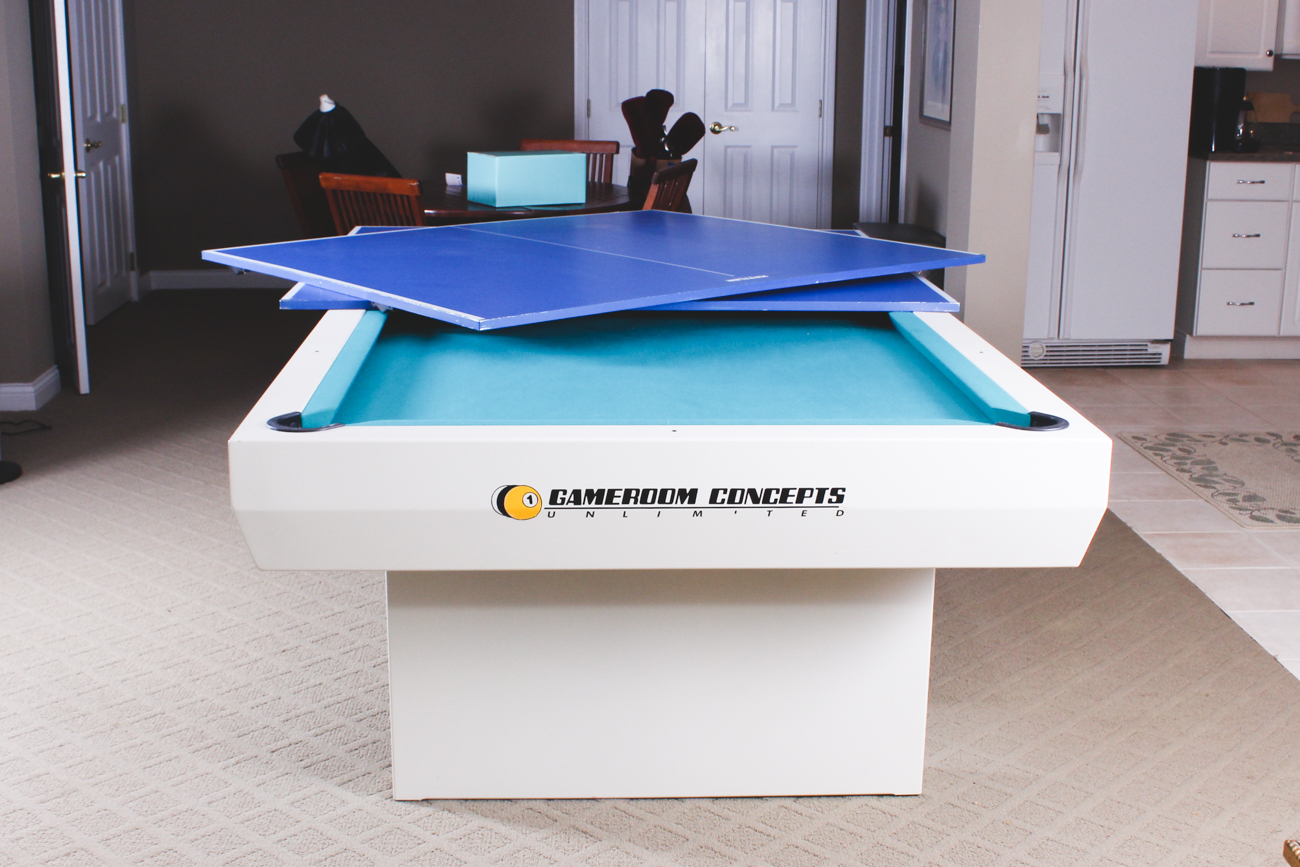 Gameroom Concepts Unlimited Billiard Table with Kettler Ping Pong Cover and Gear