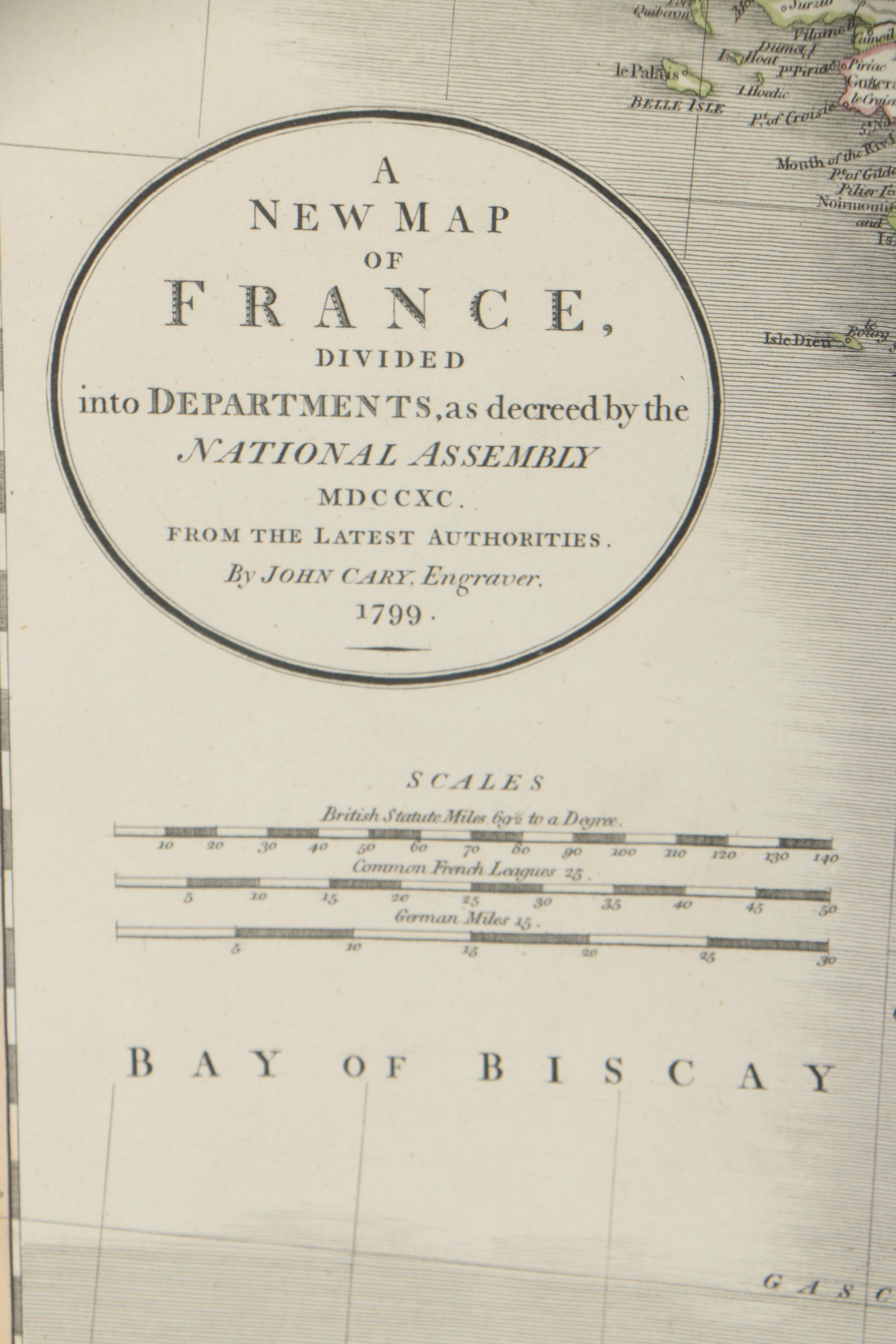 Antique Hand Colored Engraved Maps After J. Cary of Bohemia, Moravia and France