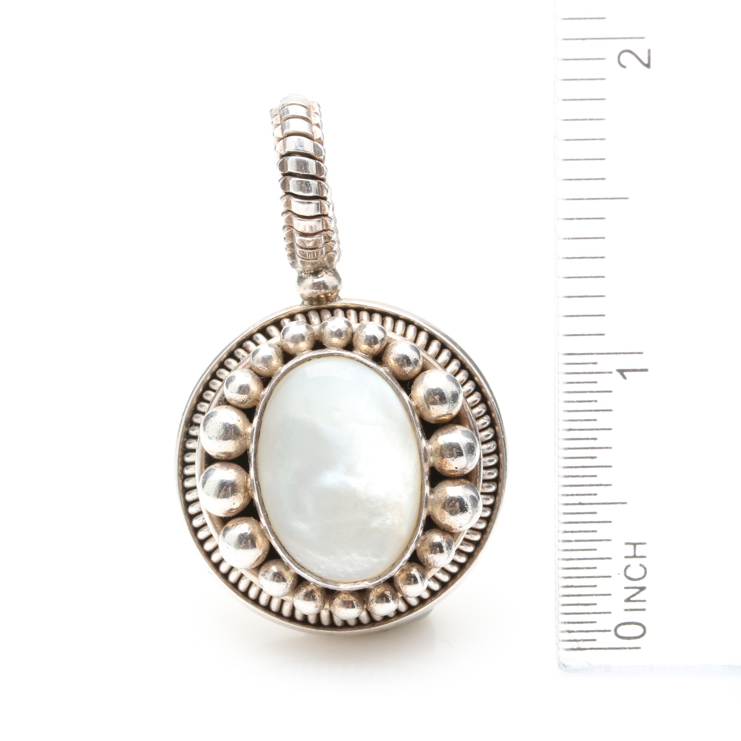 Sterling Silver Pendant Selection Including Murano Glass Star of David Pendant