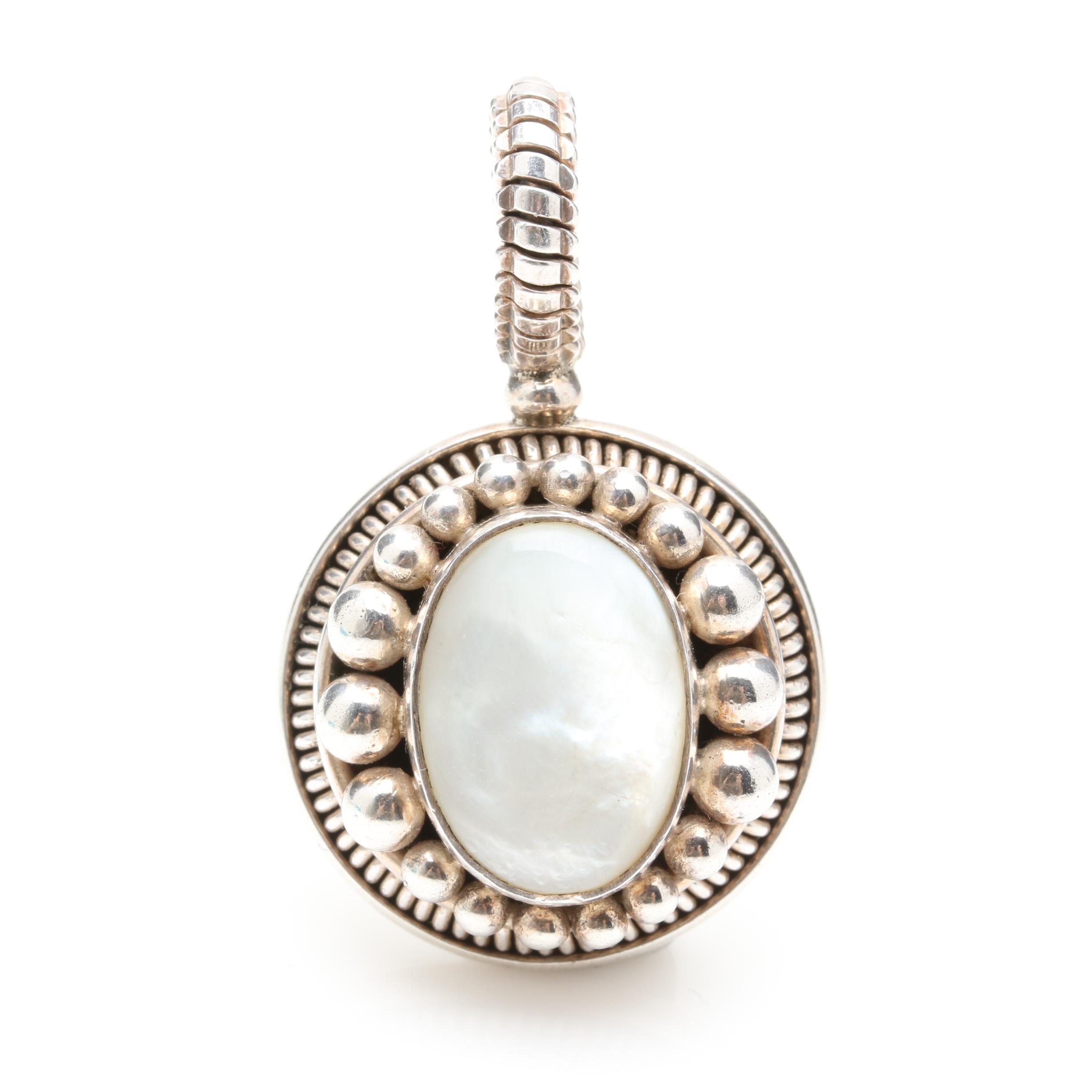 Sterling Silver Pendant Selection Including Murano Glass Star of David Pendant