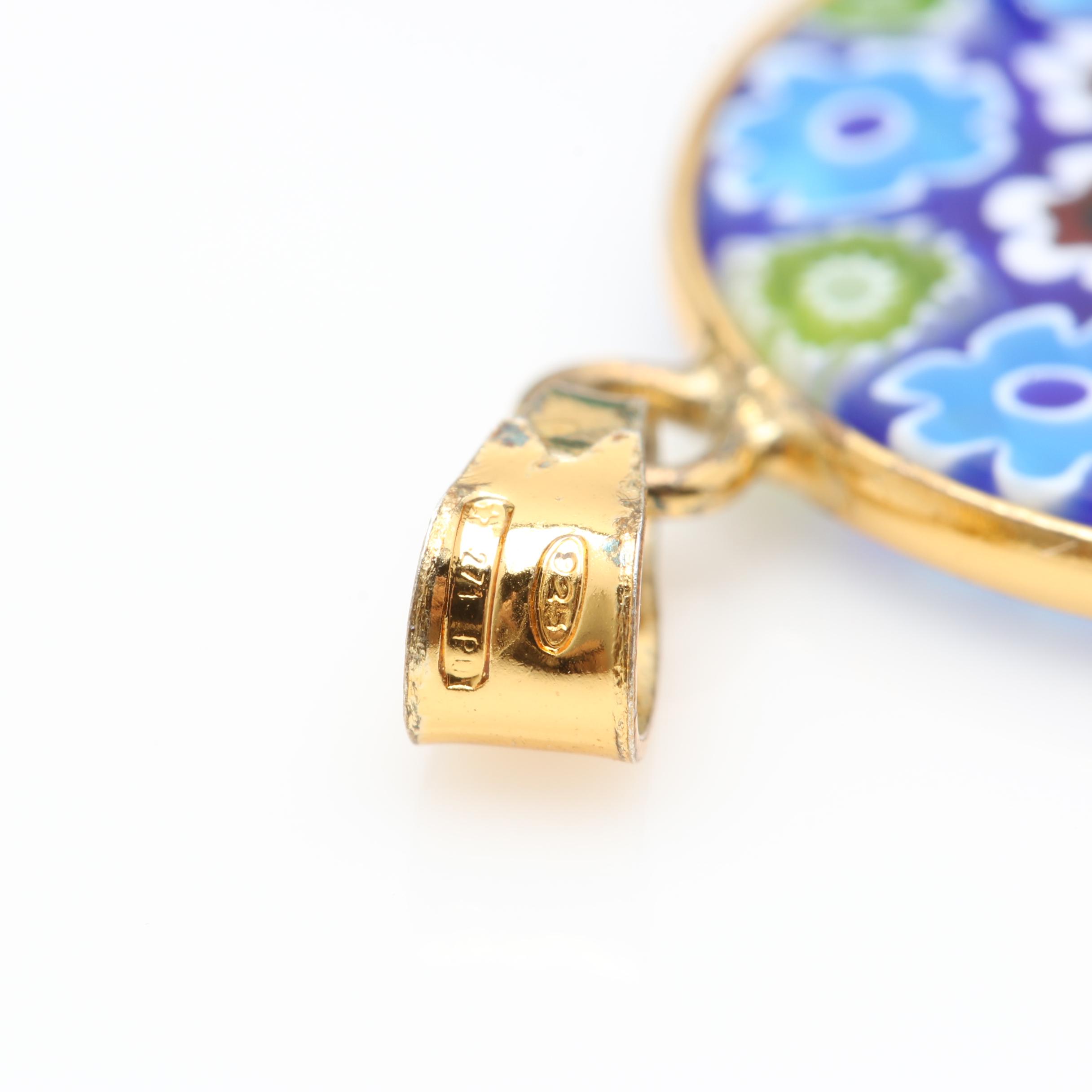 Sterling Silver Pendant Selection Including Murano Glass Star of David Pendant