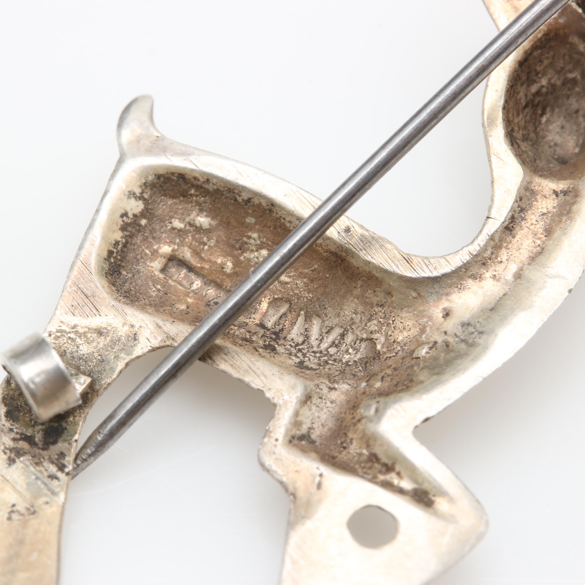 Sterling Silver Pendant Selection Including Murano Glass Star of David Pendant