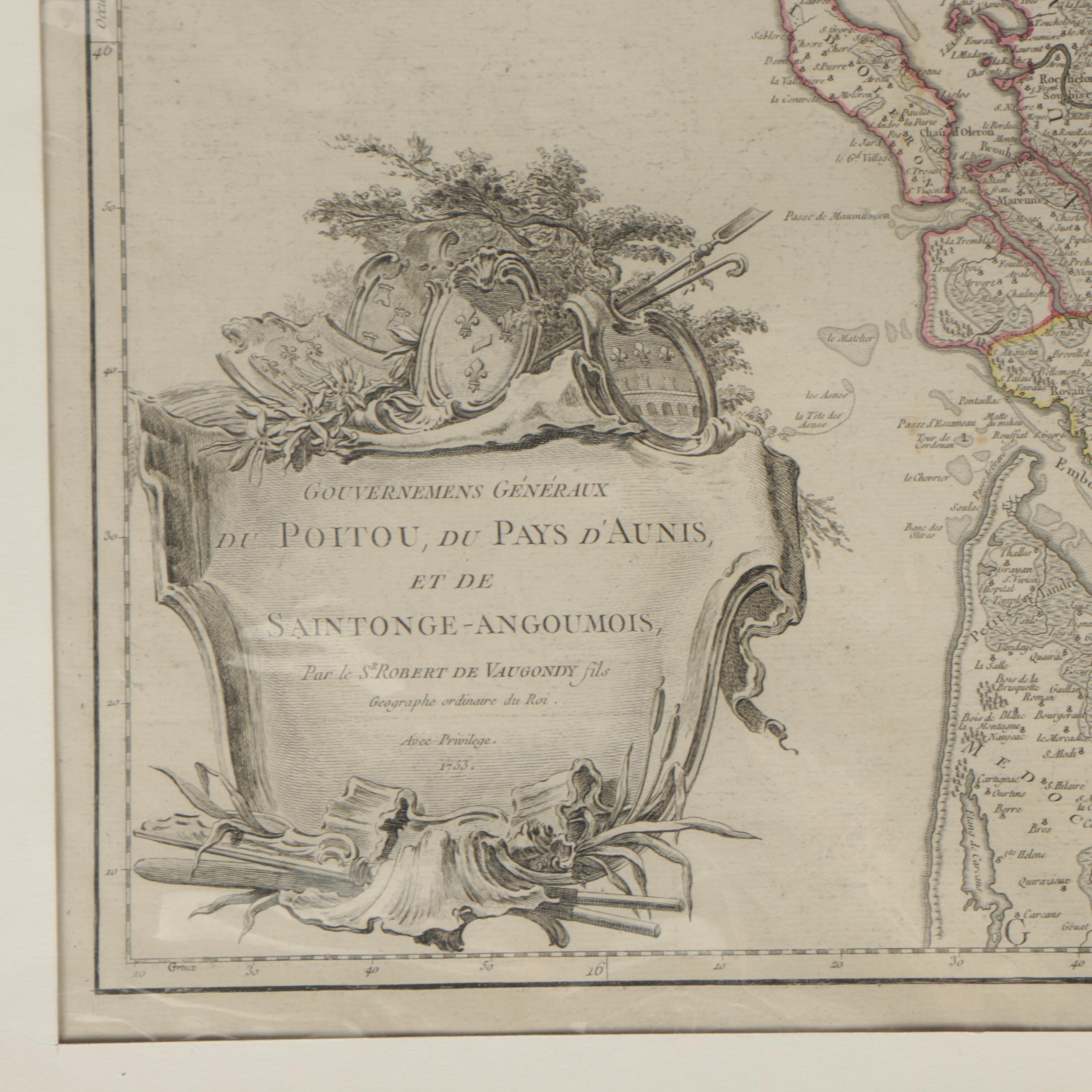 Robert de Vaugondy 18th-Century French Map Engravings