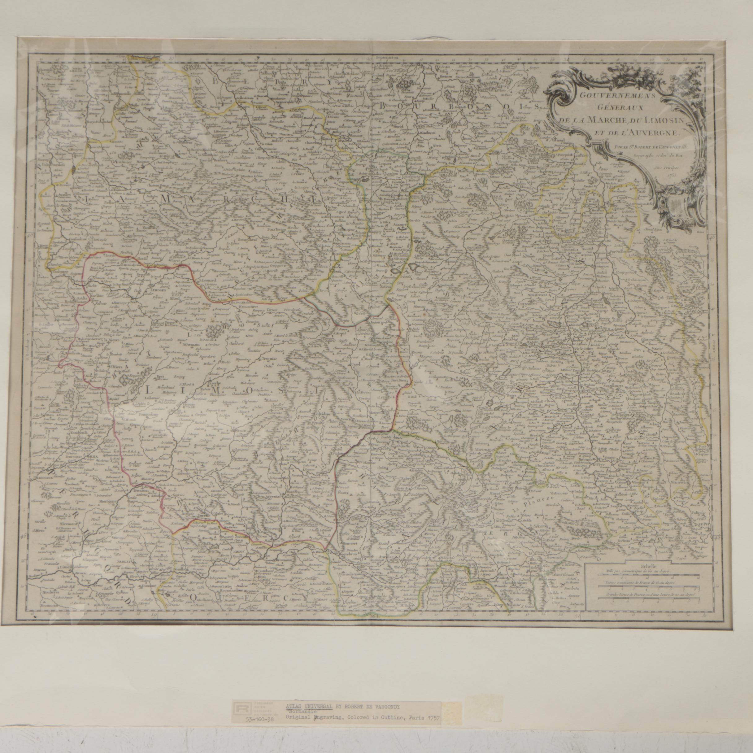 Robert de Vaugondy 18th-Century French Map Engravings