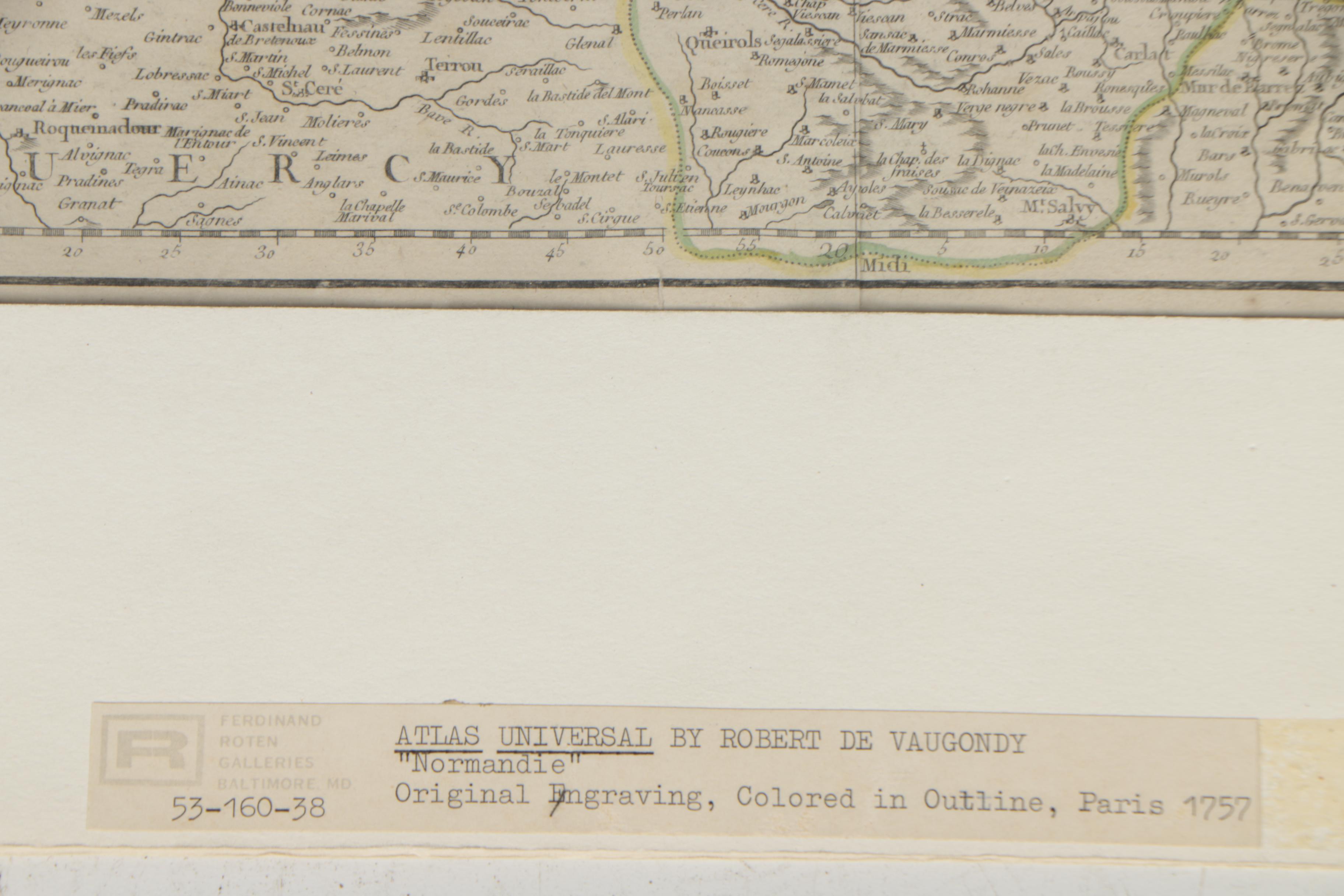 Robert de Vaugondy 18th-Century French Map Engravings