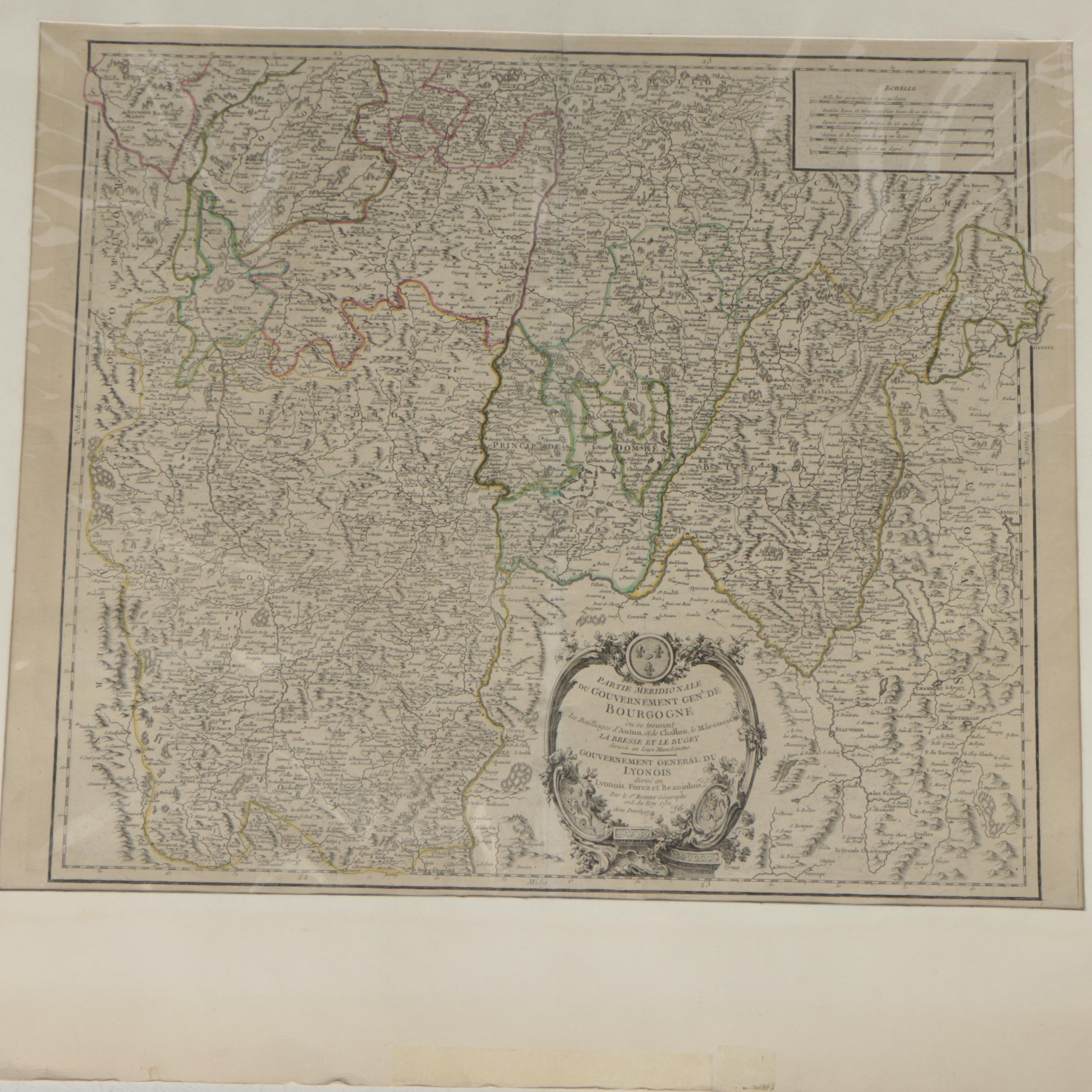 Robert de Vaugondy 18th-Century French Map Engravings