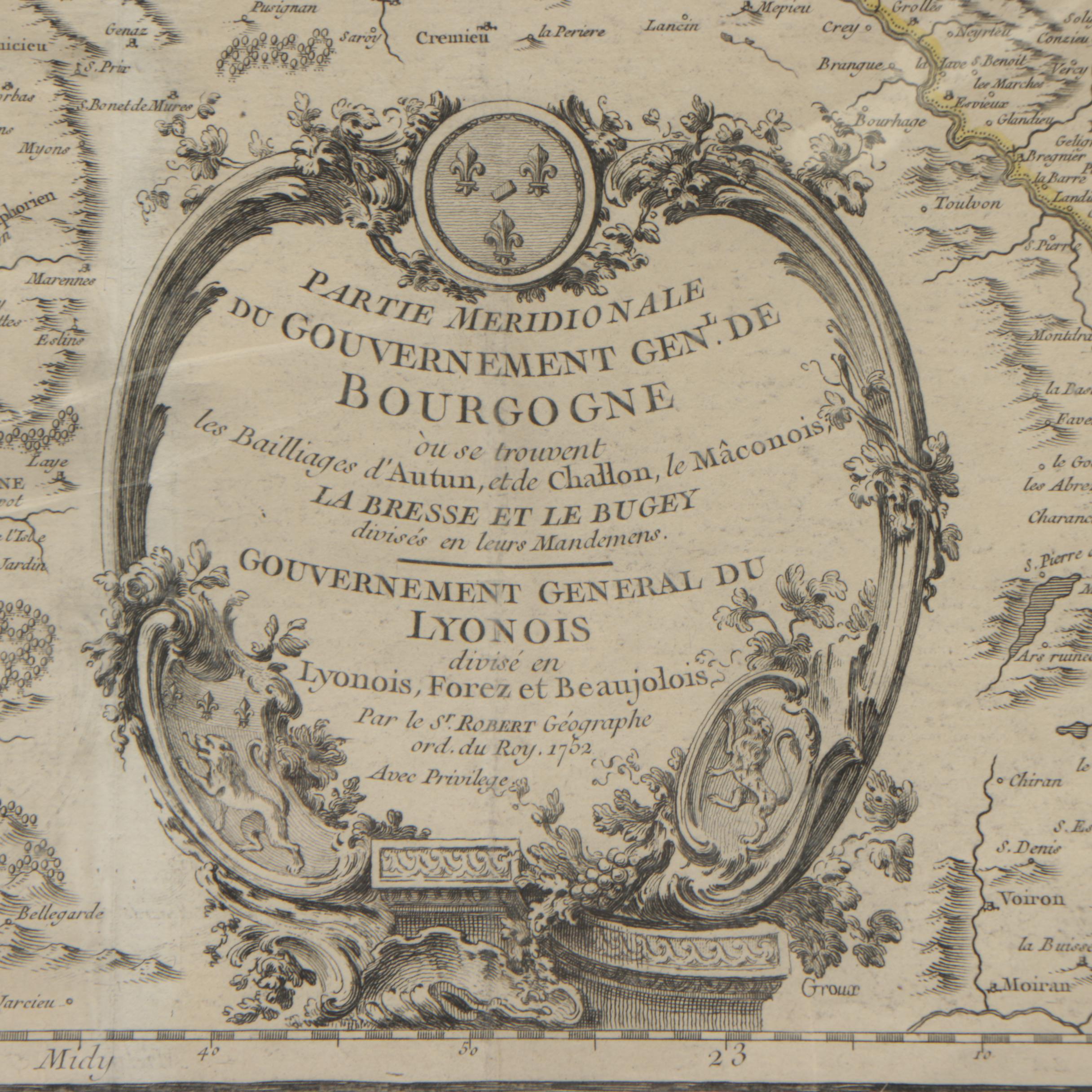 Robert de Vaugondy 18th-Century French Map Engravings