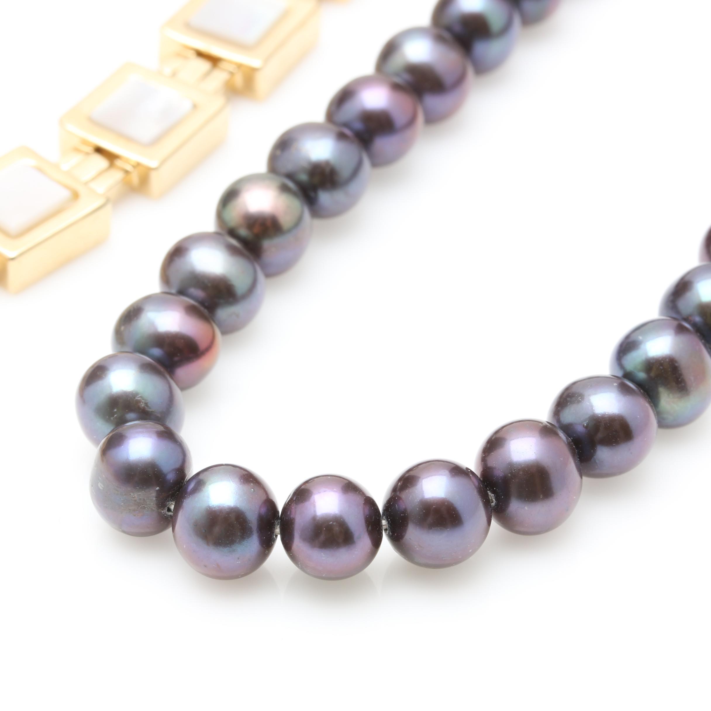 St. John Necklaces and Earrings Including Mother of Pearl and Cultured Pearl