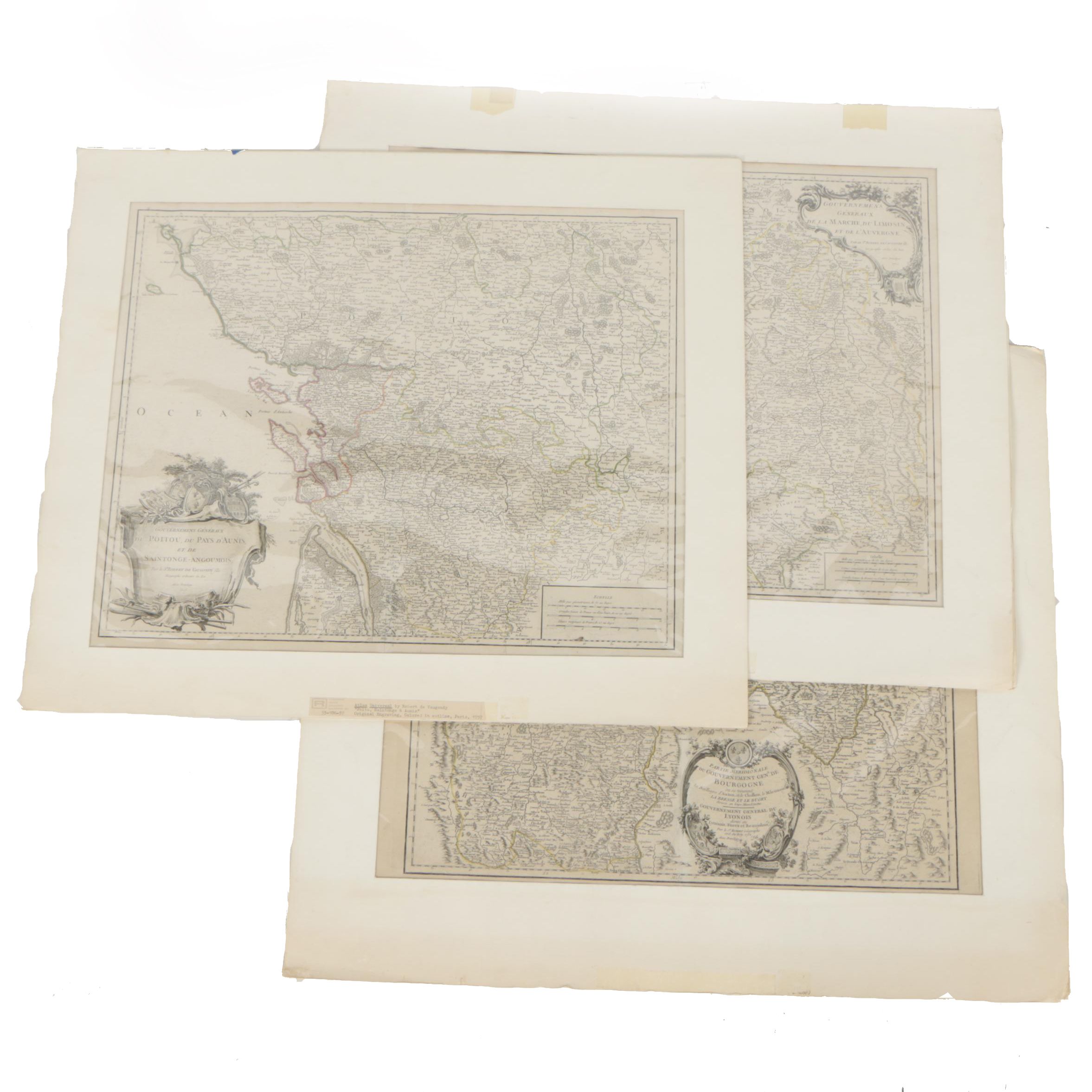 Robert de Vaugondy 18th-Century French Map Engravings