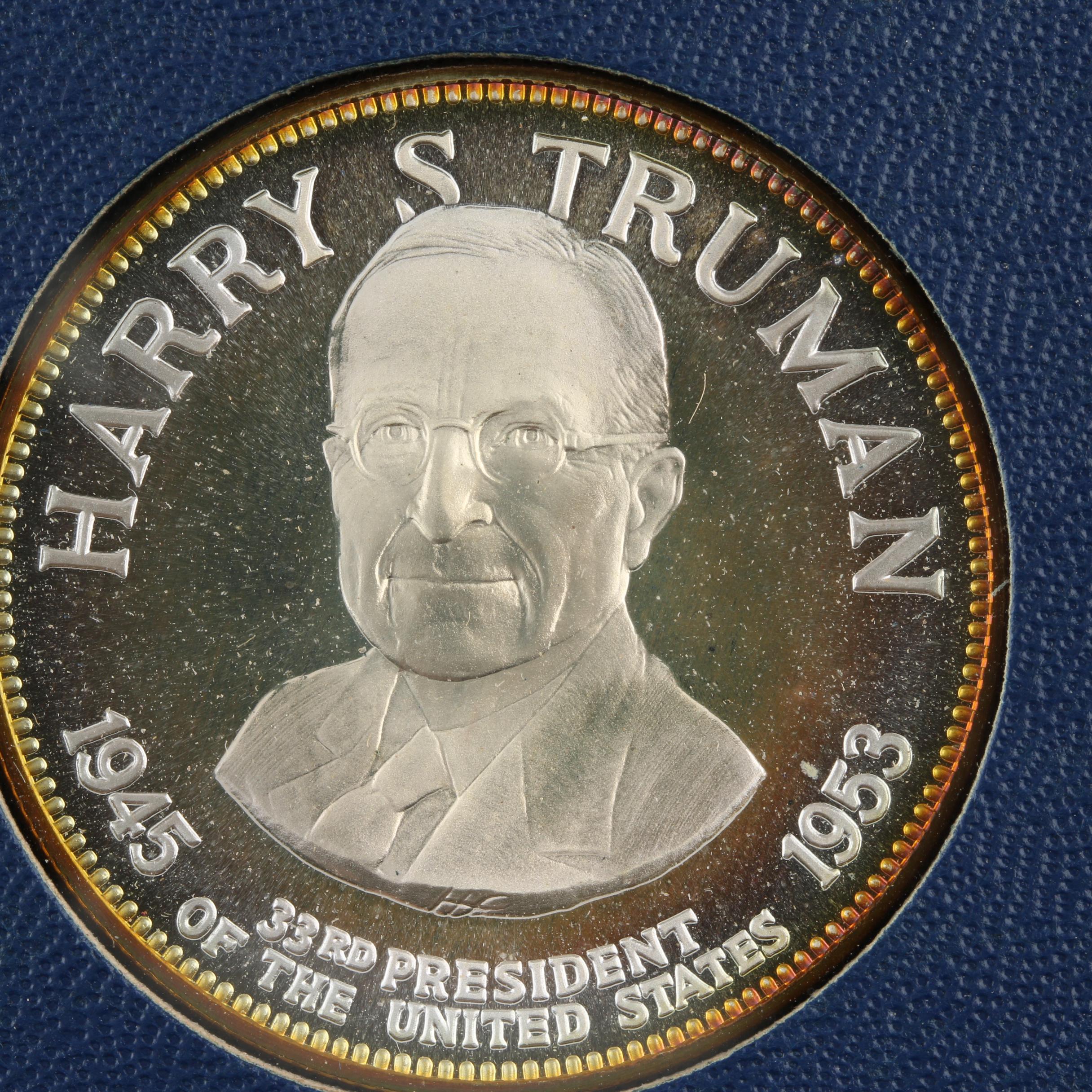 Franklin Mint "Treasury of Presidential Commemorative Medals" Silver Set