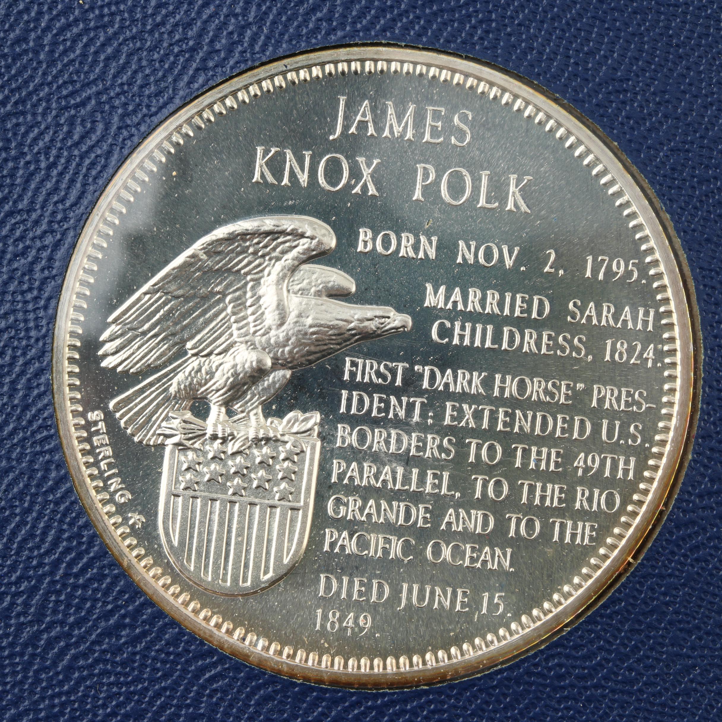 Franklin Mint "Treasury of Presidential Commemorative Medals" Silver Set