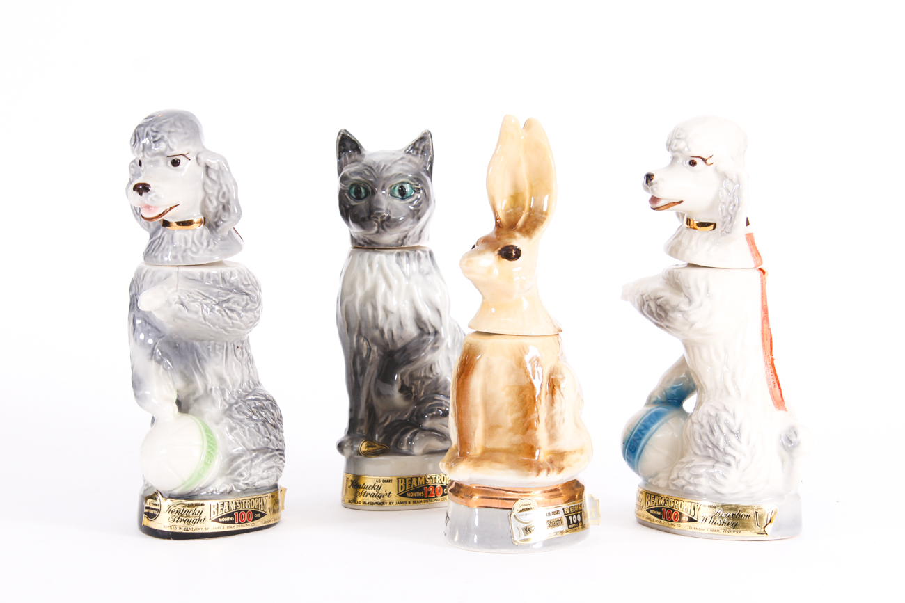 Vintage James Beam Animal Ceramic Decanters