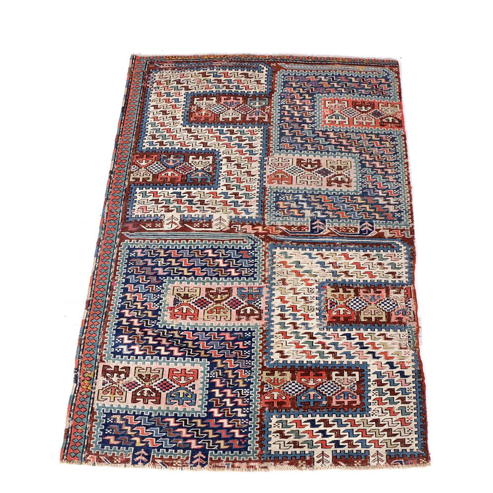 Hand-Knotted Caucasian Karabagh Soumak Verneh Rug Wall Hanging