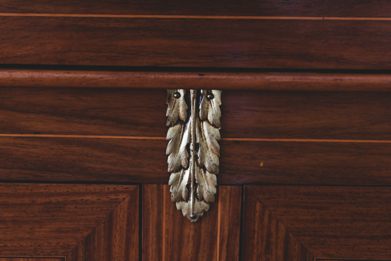 Vintage Gramophone Louis XV Style Wood Parquetry Cabinet