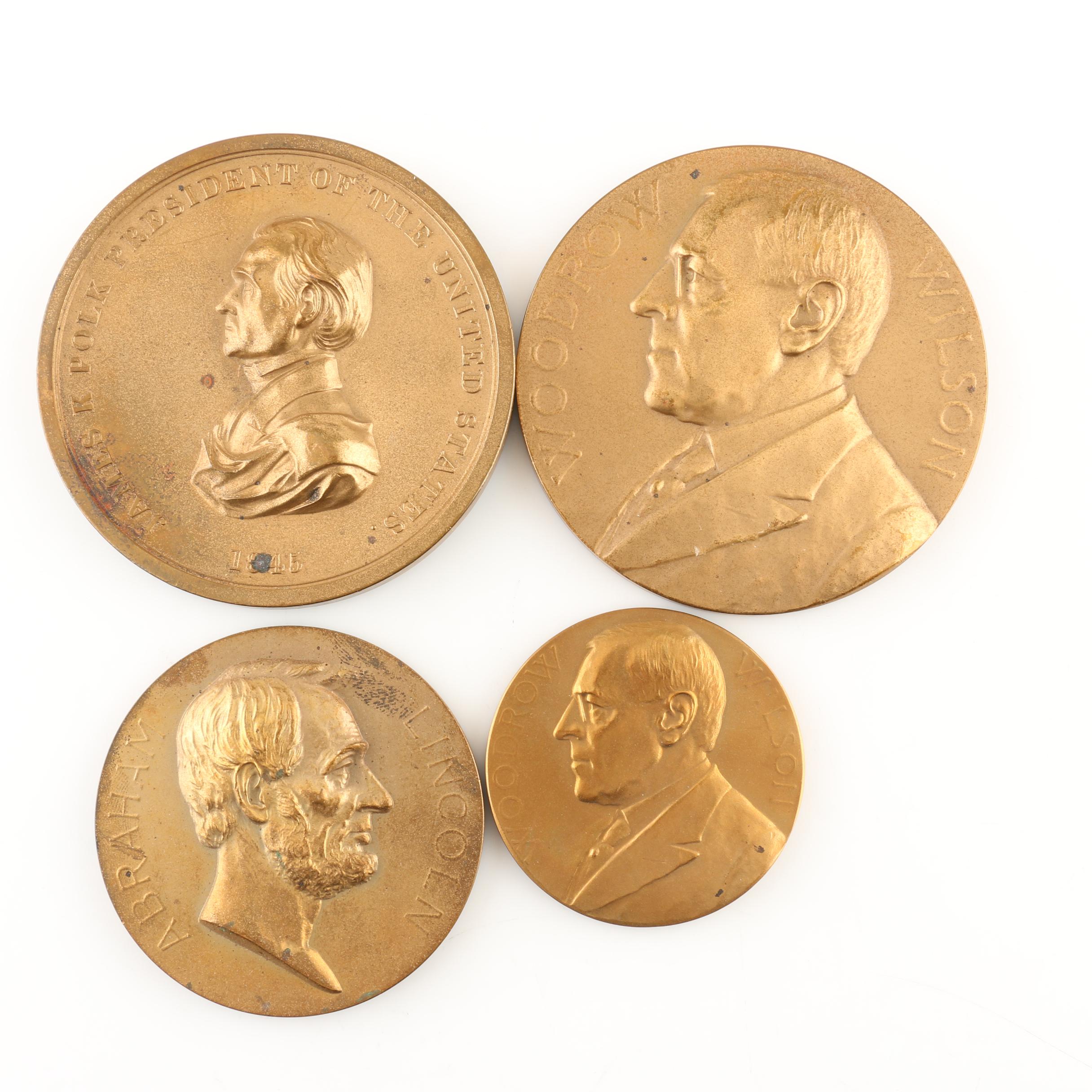 Four Commemorative U.S. Presidential Bronze Medals