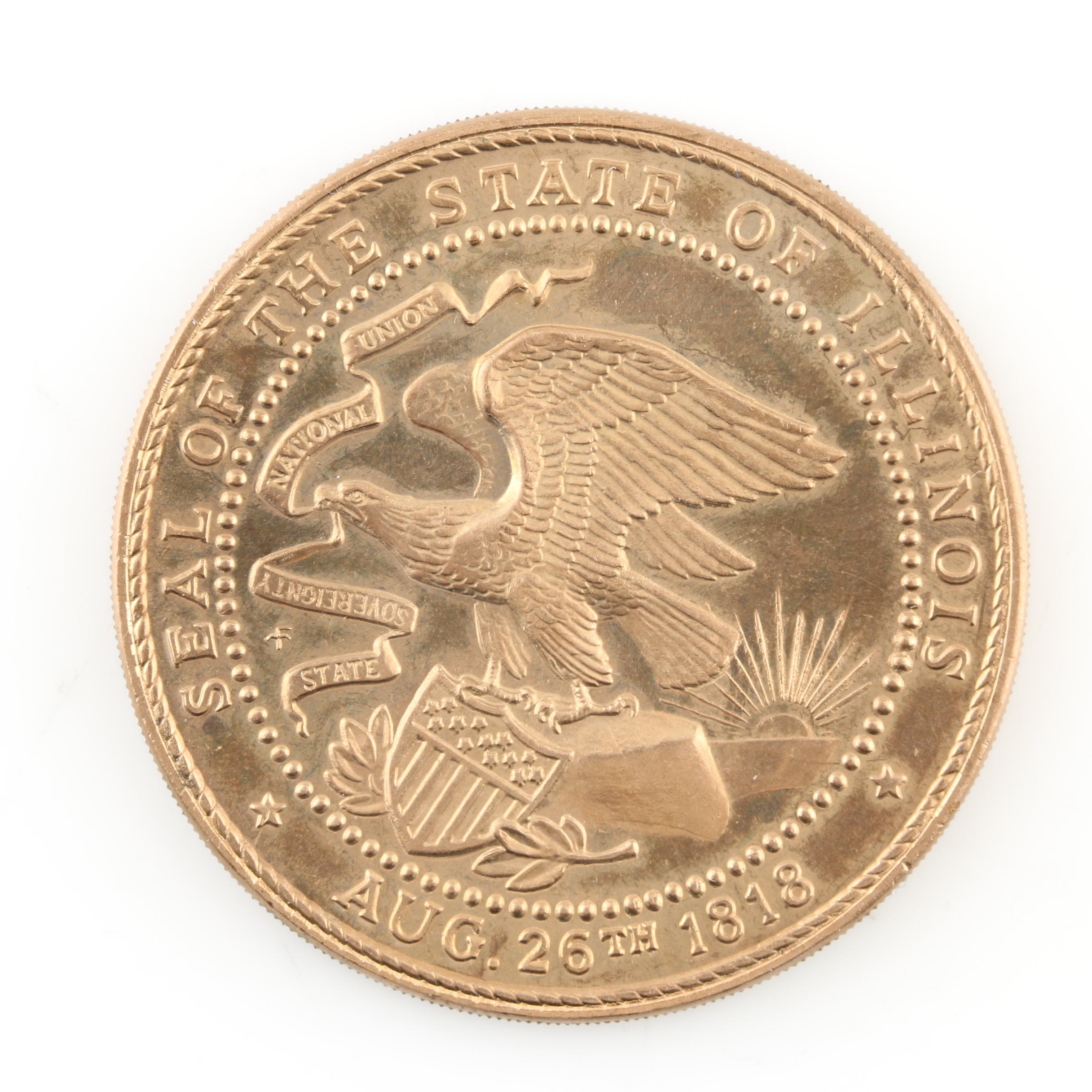 Three Commemorative Bronze Medals and an Illinois Commemorative Token