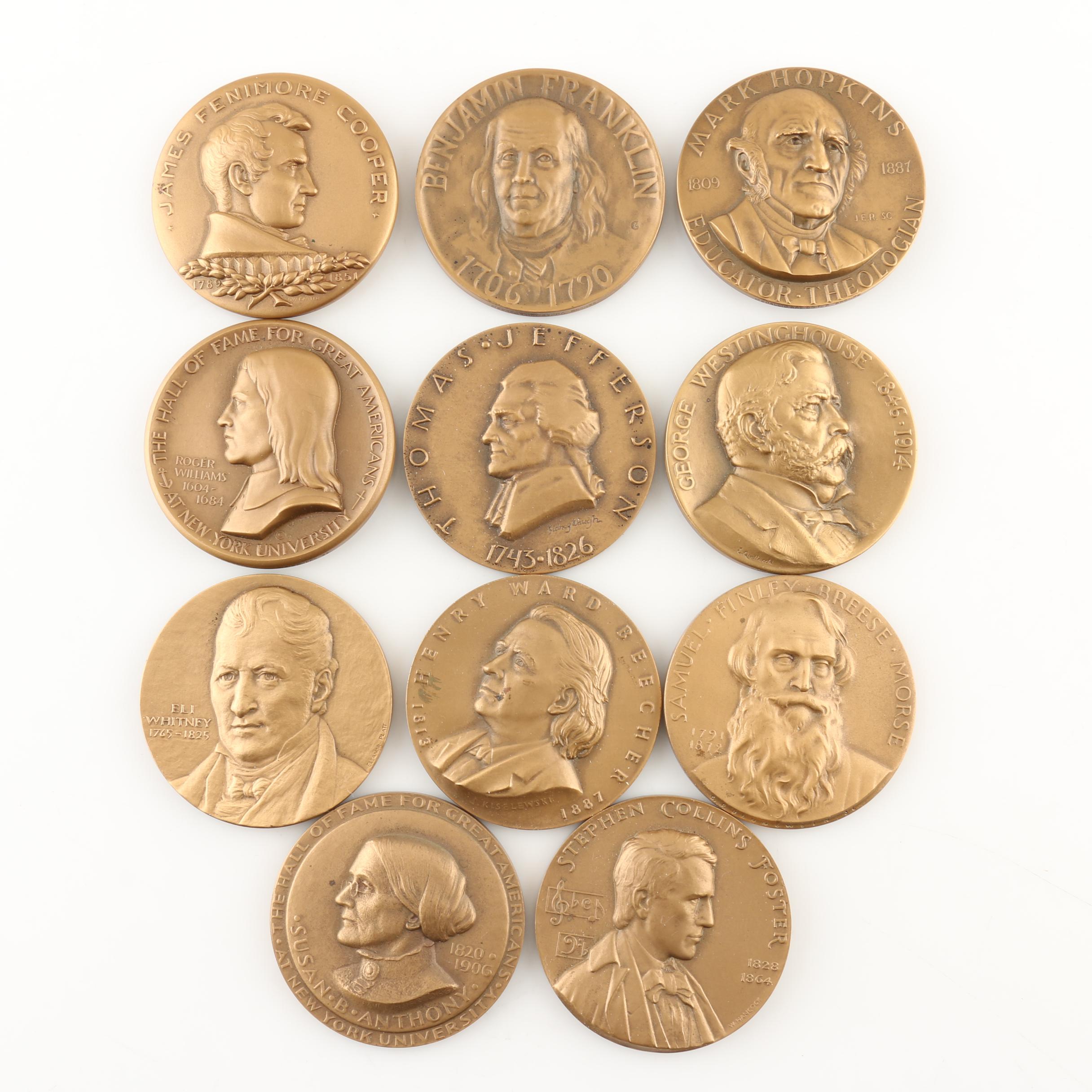 Group of Eleven "Hall Of Fame" Series Commemorative Bronze Medals