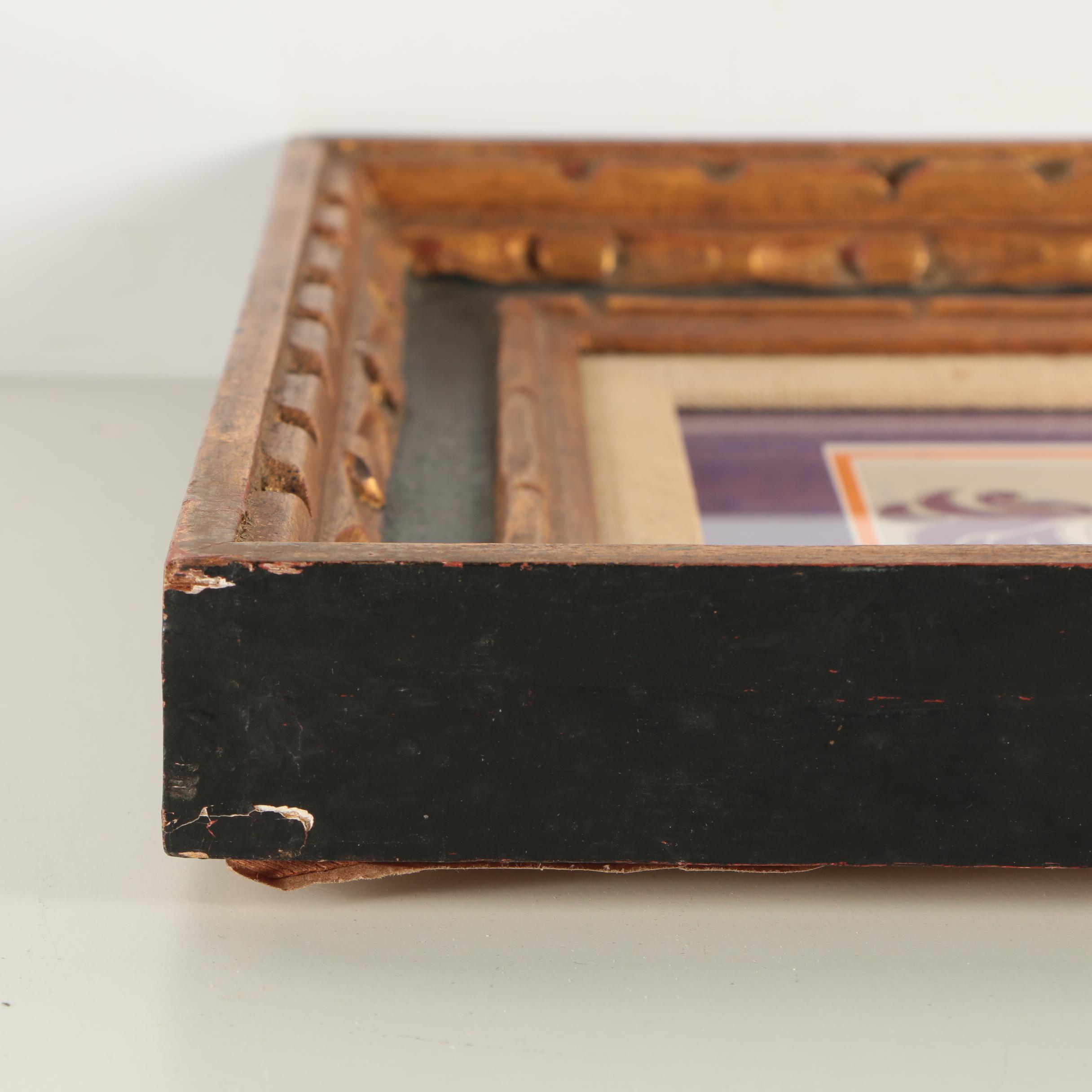 Phillip Callahan Gouache Painting of Orange and Purple Bronco