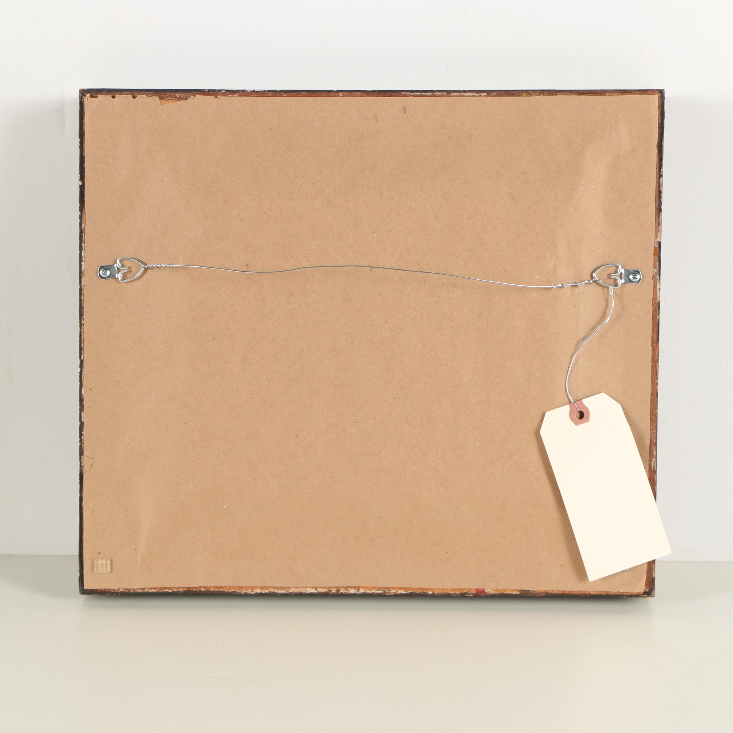 Phillip Callahan Gouache Painting of Orange and Purple Bronco