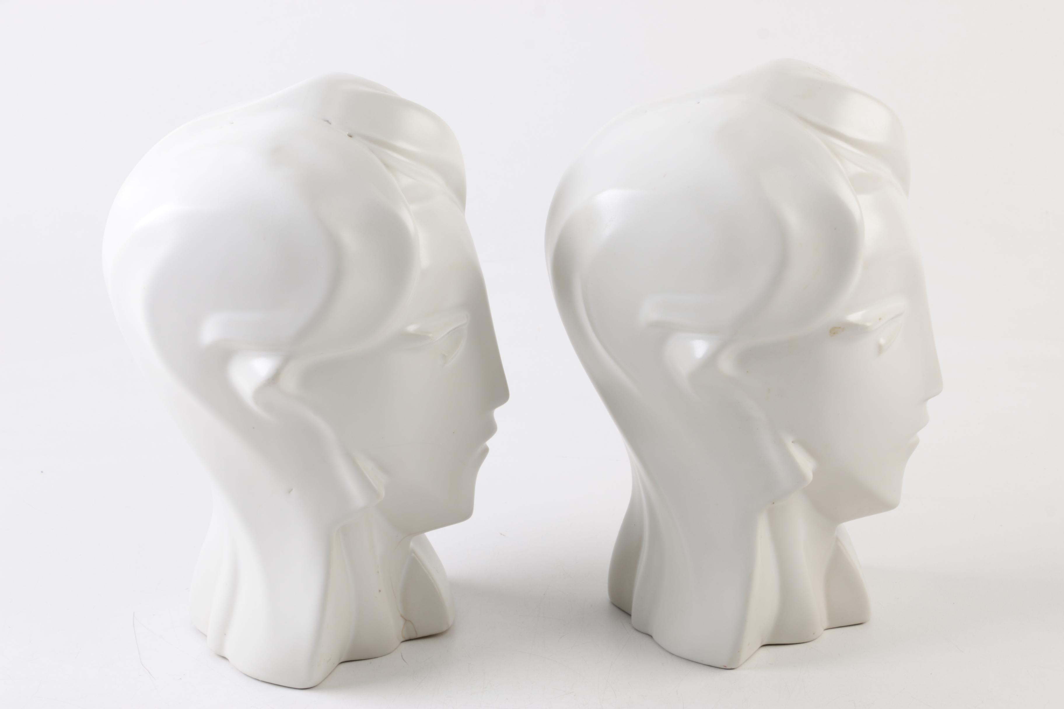 Modernist White Ceramic Heads
