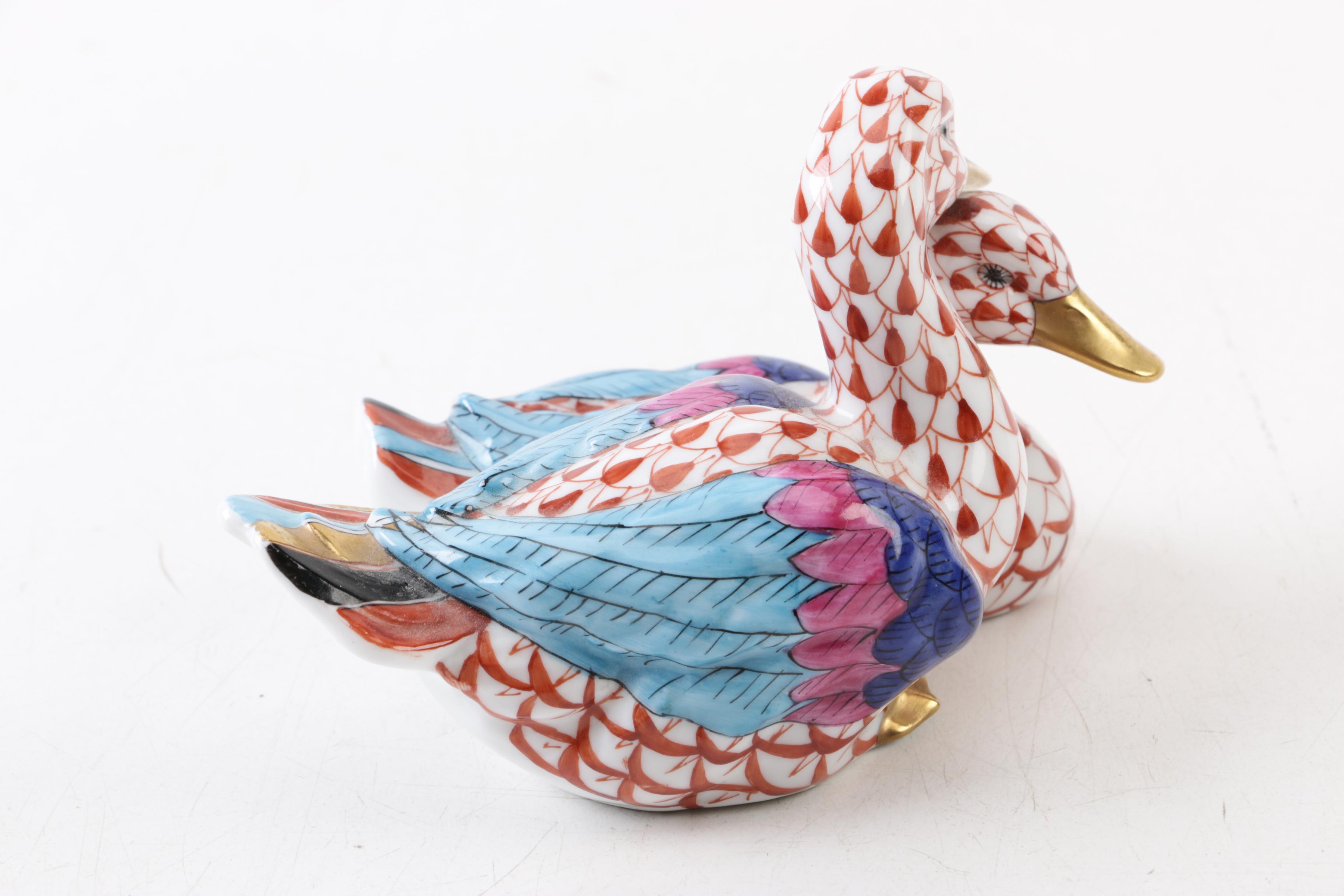 Herend "Pair of Ducks" Porcelain Figurine