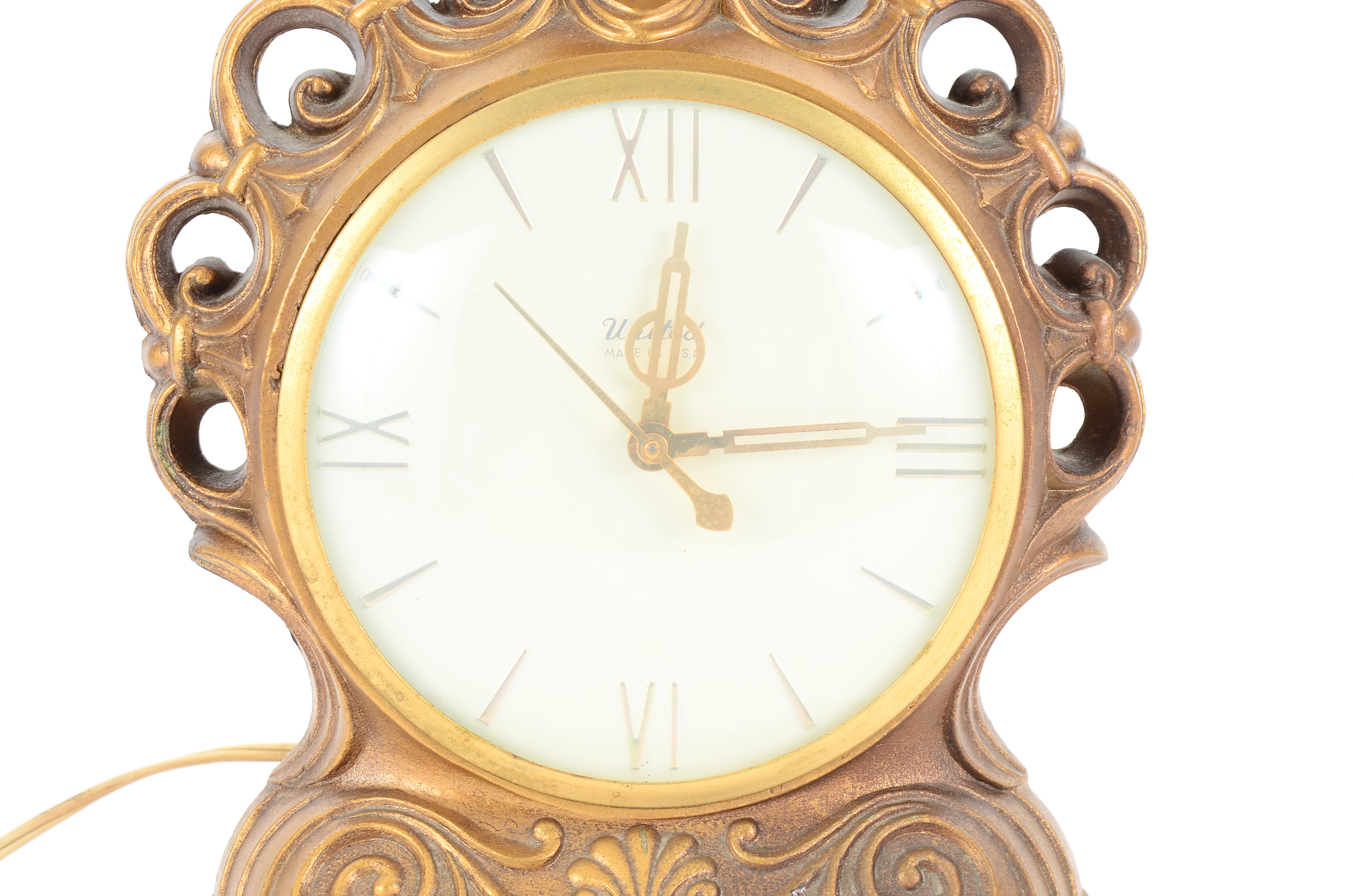 Vintage Art Deco-Inspired Lamp and Clock by United Clock Corp.