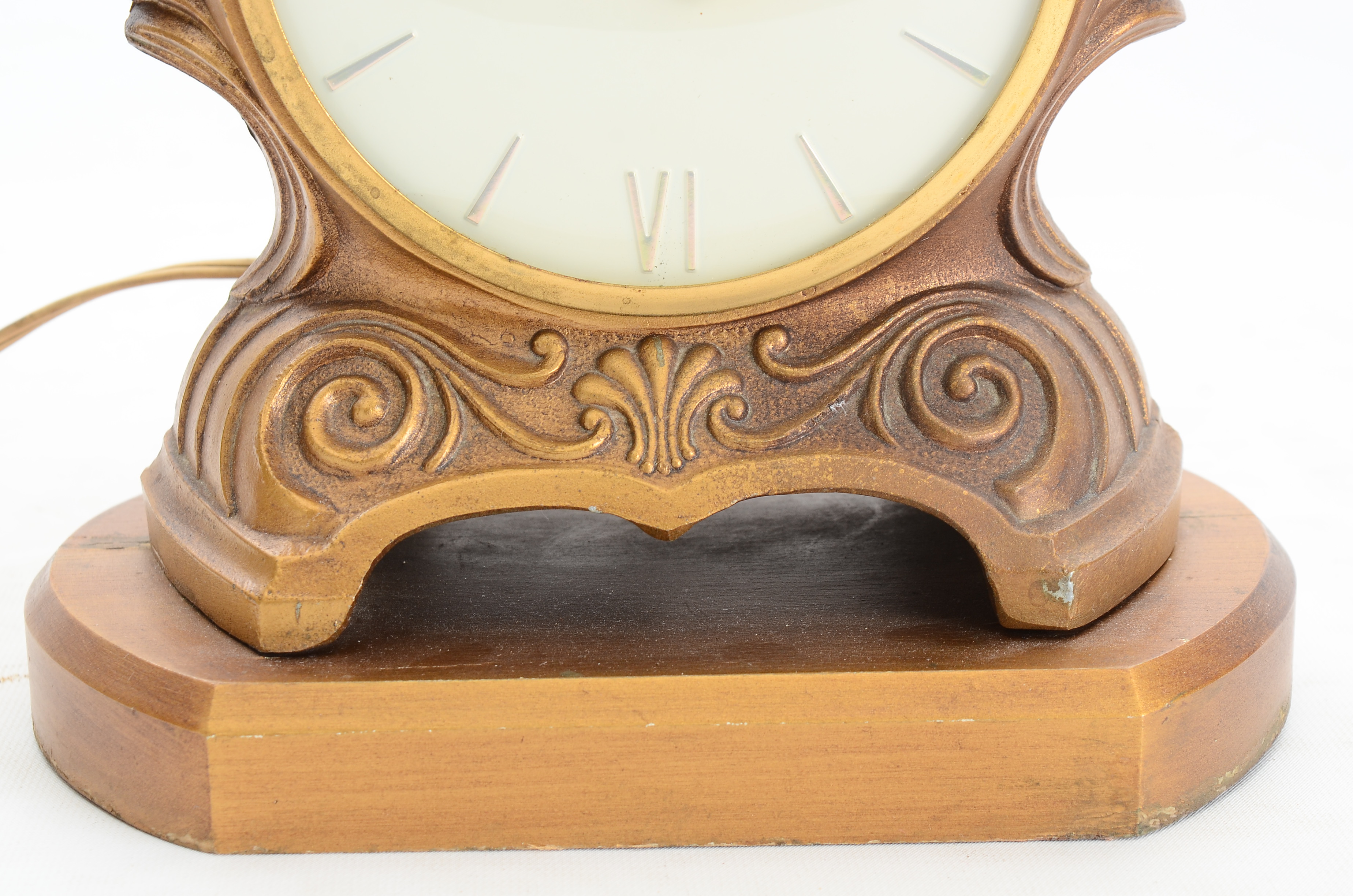 Vintage Art Deco-Inspired Lamp and Clock by United Clock Corp.