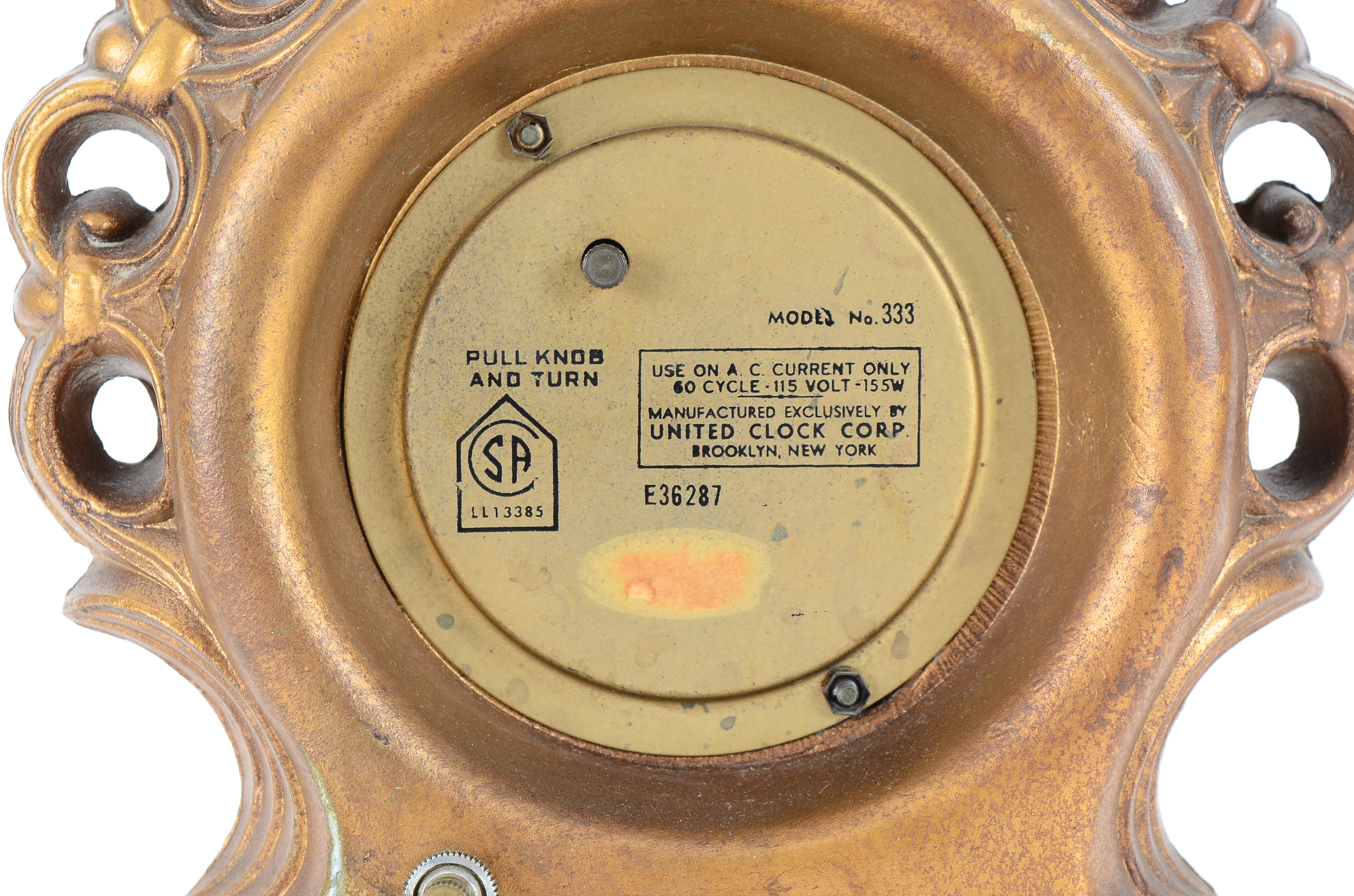 Vintage Art Deco-Inspired Lamp and Clock by United Clock Corp.