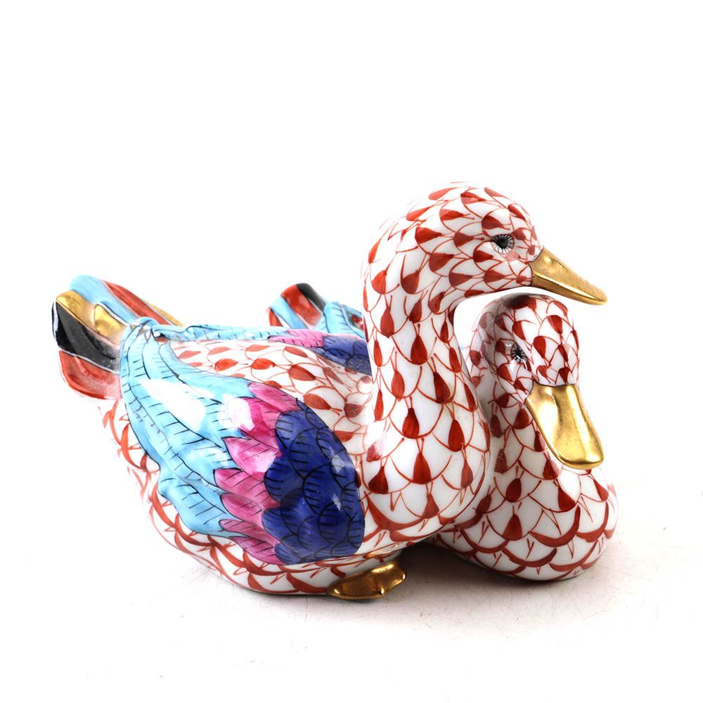 Herend "Pair of Ducks" Porcelain Figurine