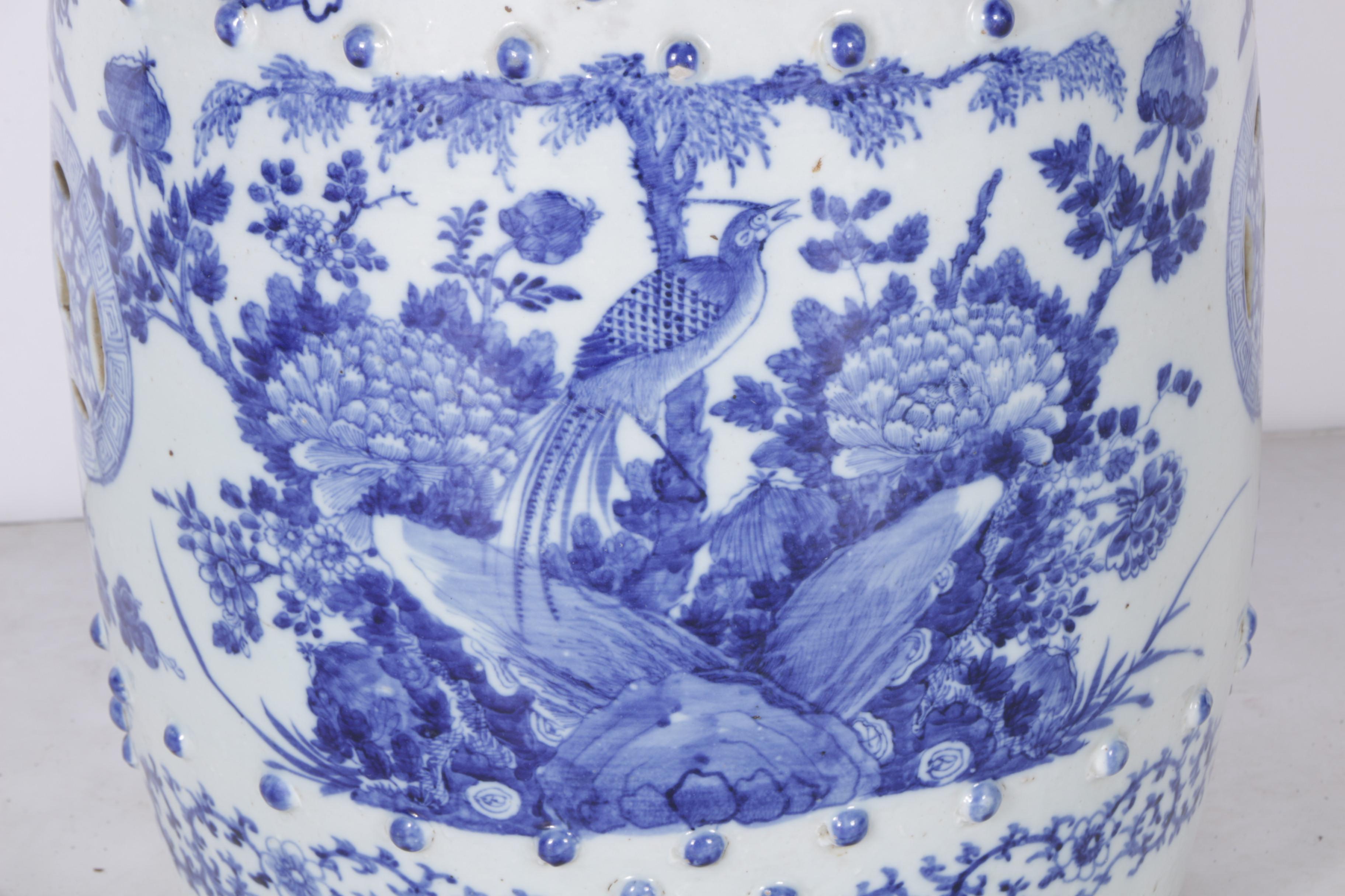 Chinese Blue and White Ceramic Garden Stool