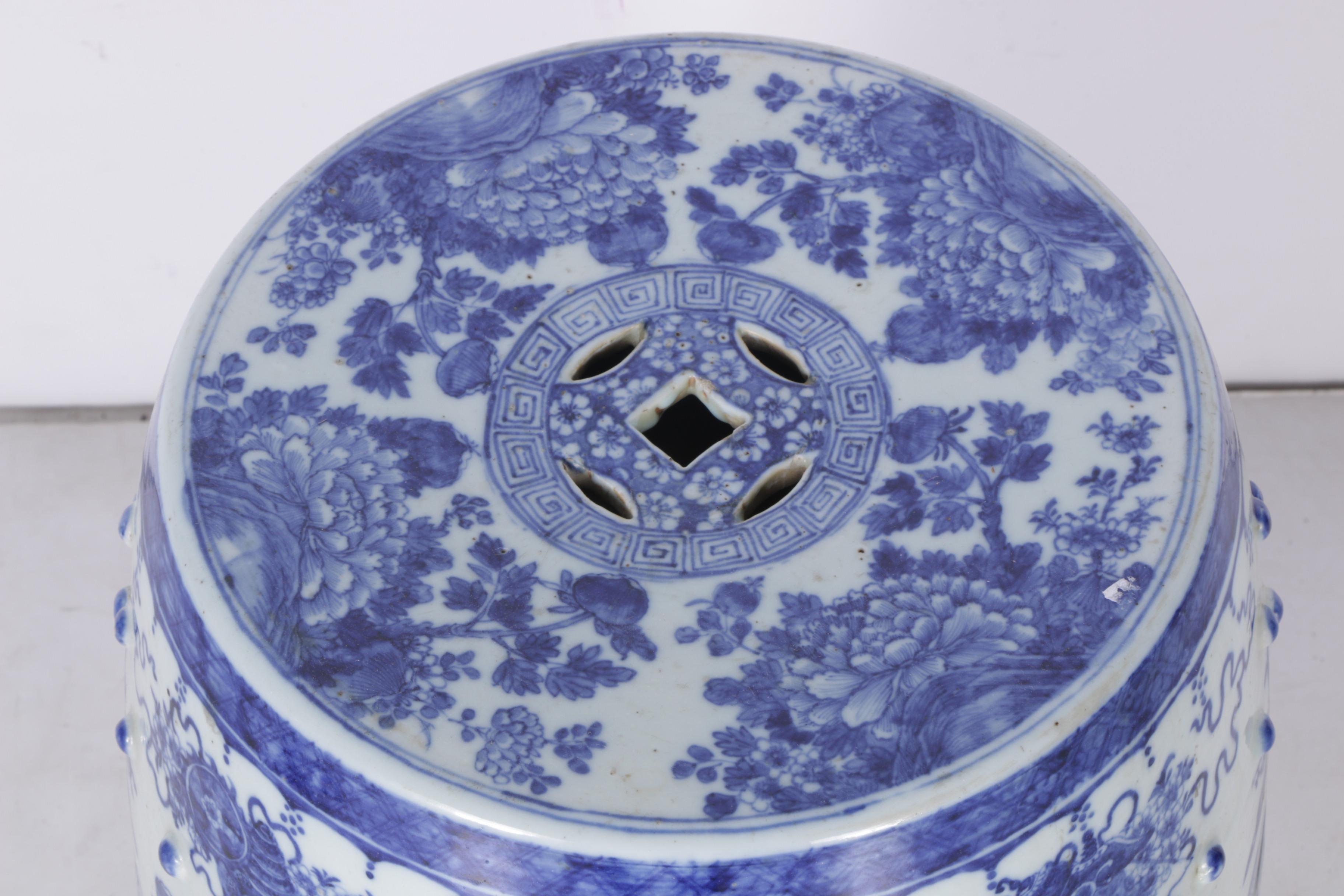 Chinese Blue and White Ceramic Garden Stool