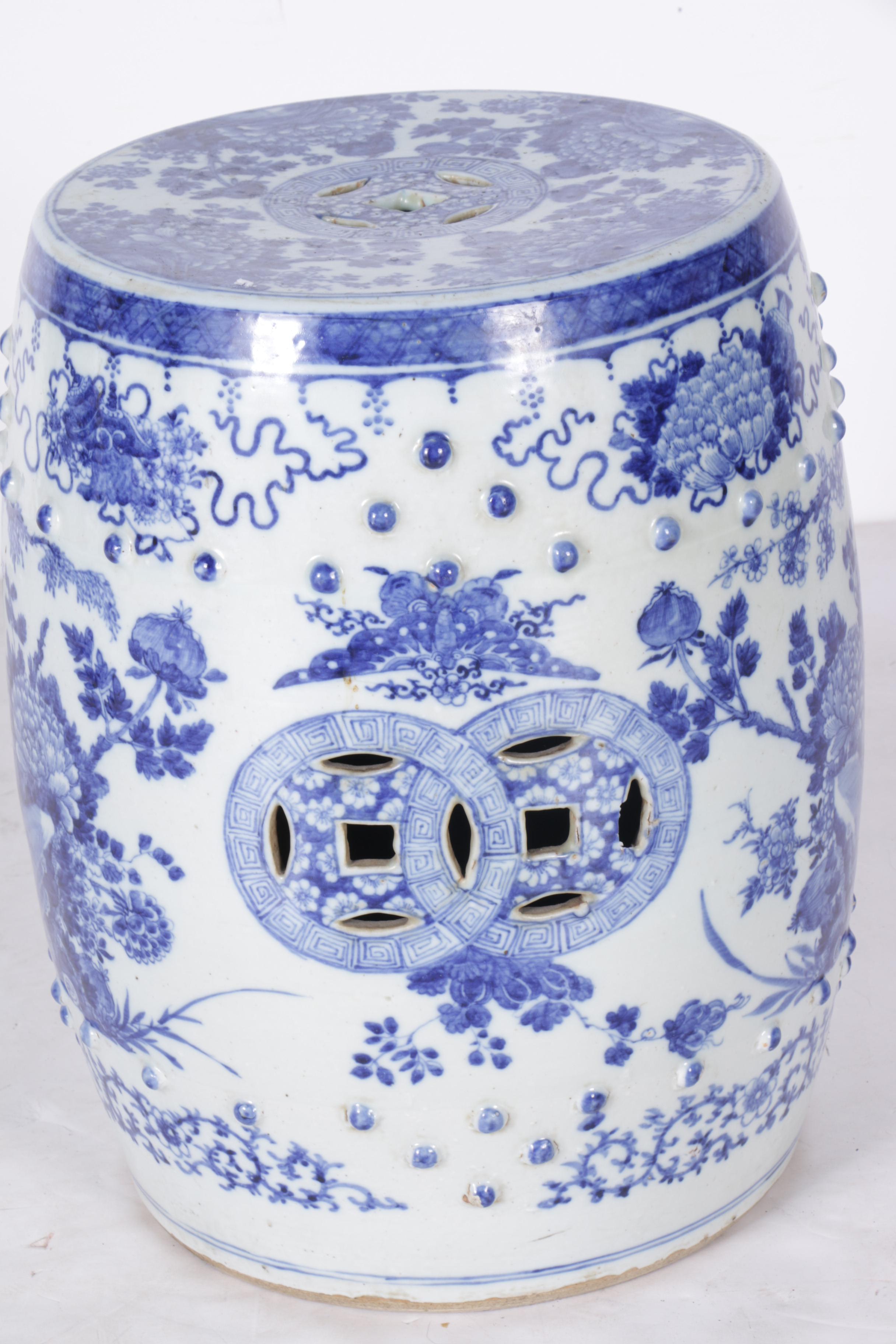 Chinese Blue and White Ceramic Garden Stool