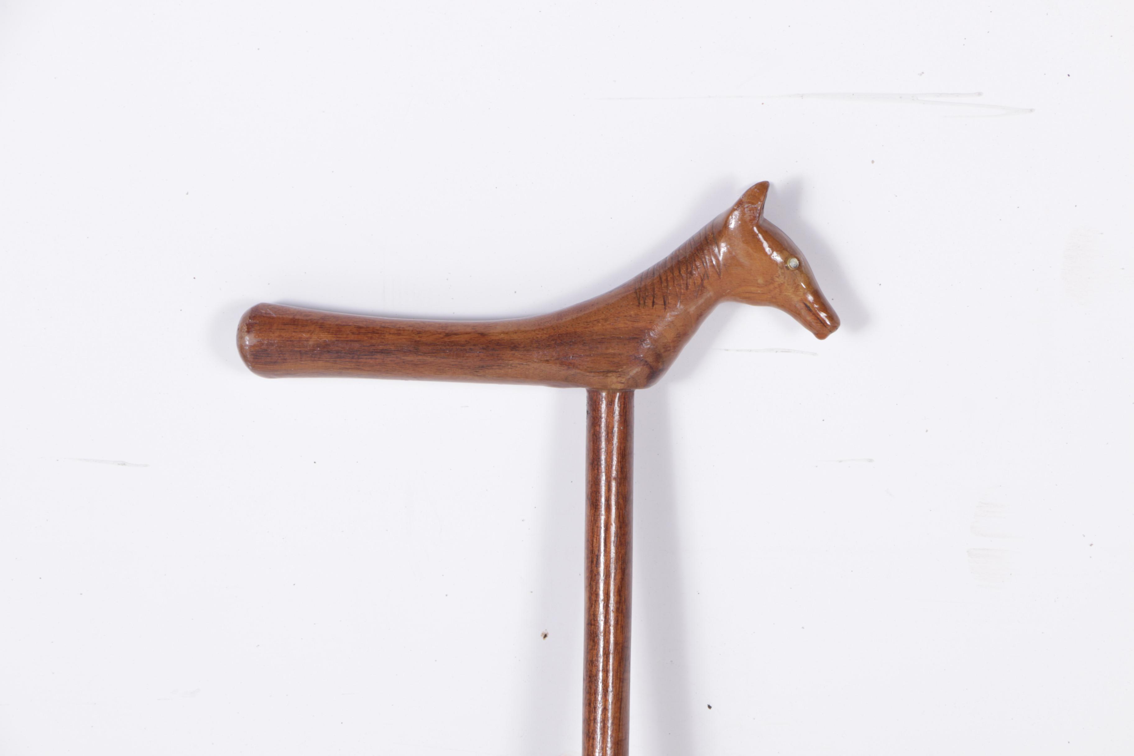 Wooden Cane with Decorative Handle