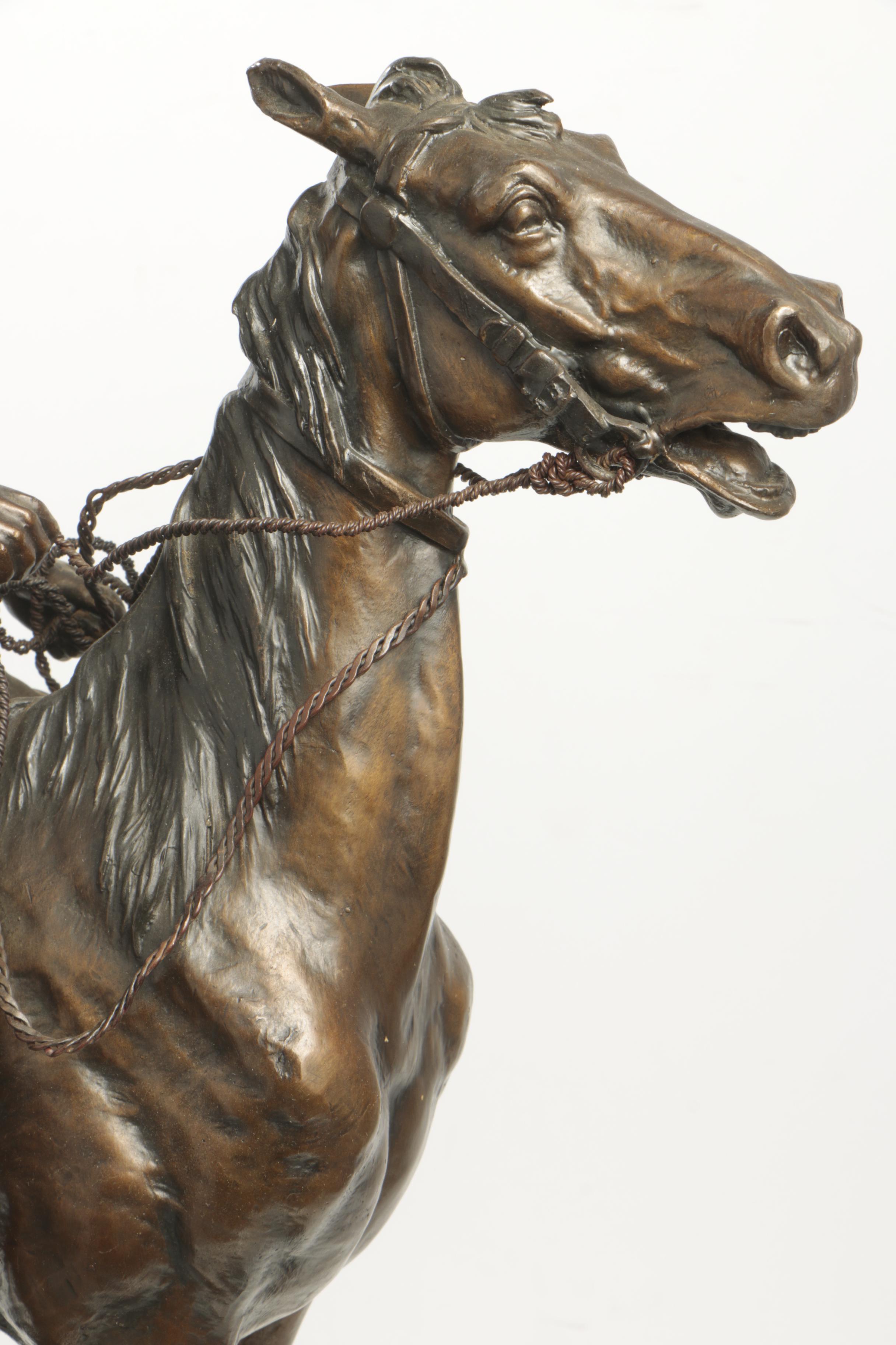 Bronze Sculpture After Carl Kauba "Indian Chief on Horseback"