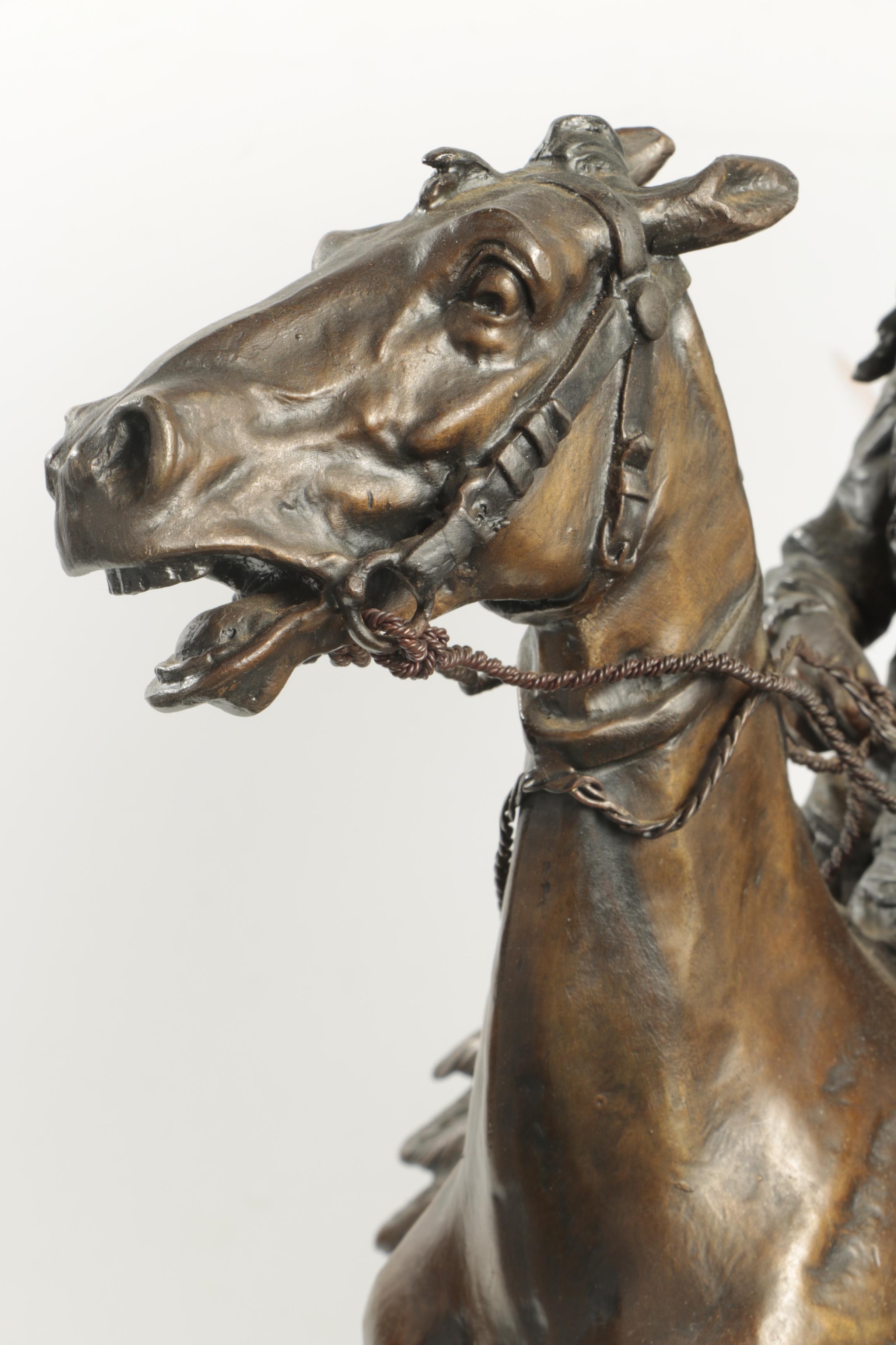 Bronze Sculpture After Carl Kauba "Indian Chief on Horseback"