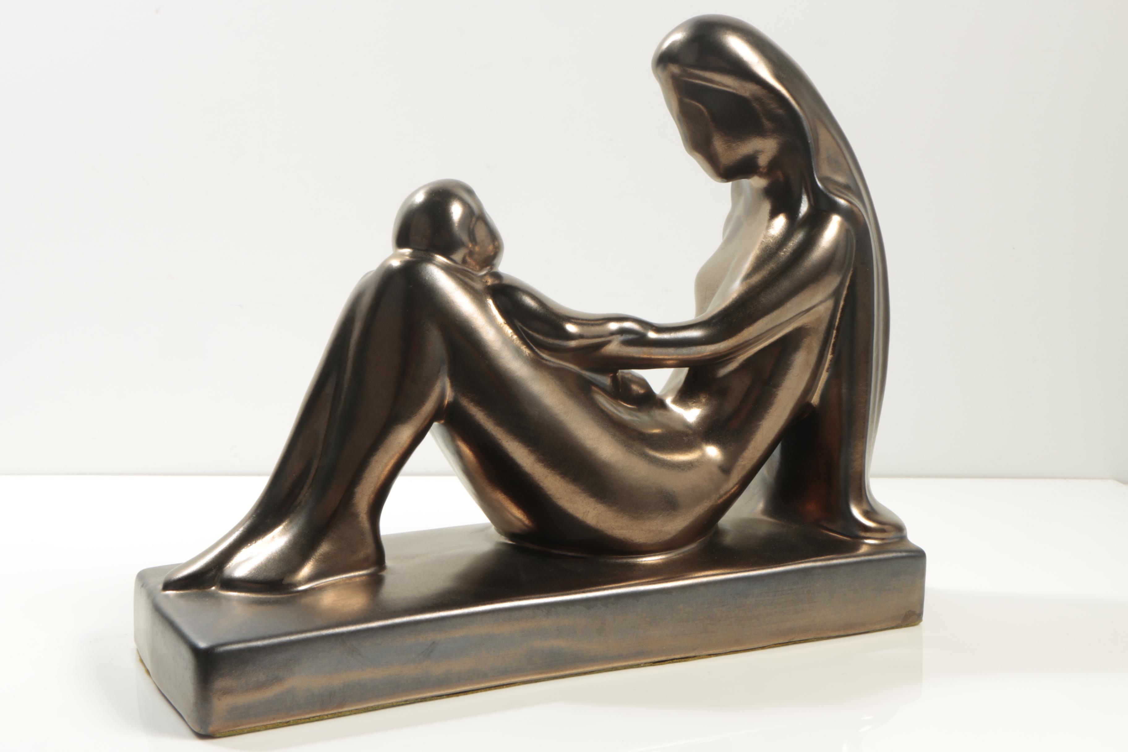 Modern Sculpture of Mother and Child