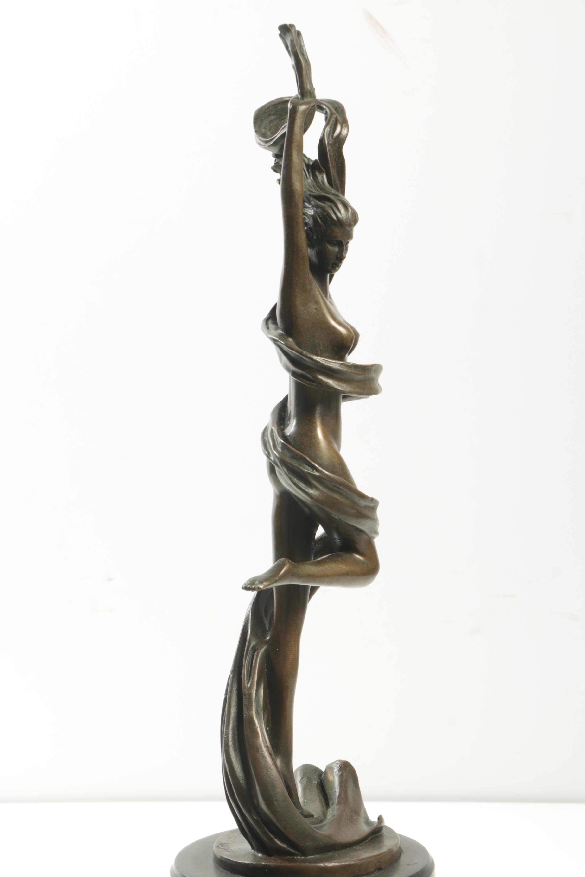 Angelo Bronze Tone Sculpture of a Female Nude
