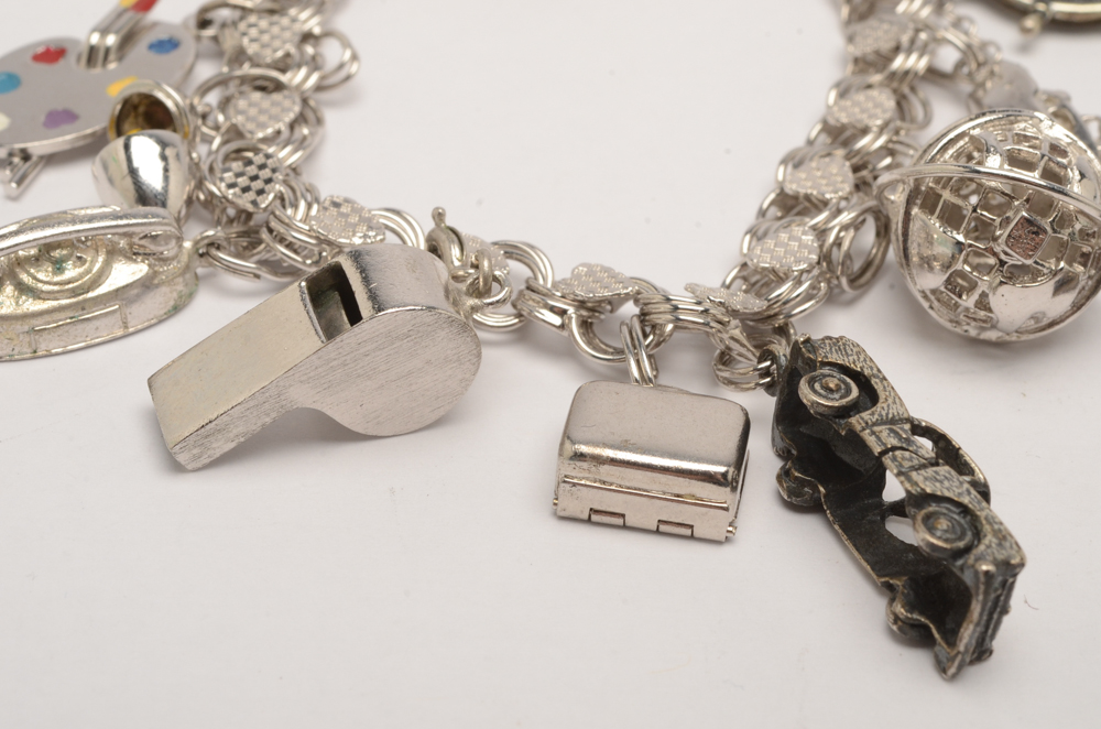 Two Sterling Silver Charm Bracelets