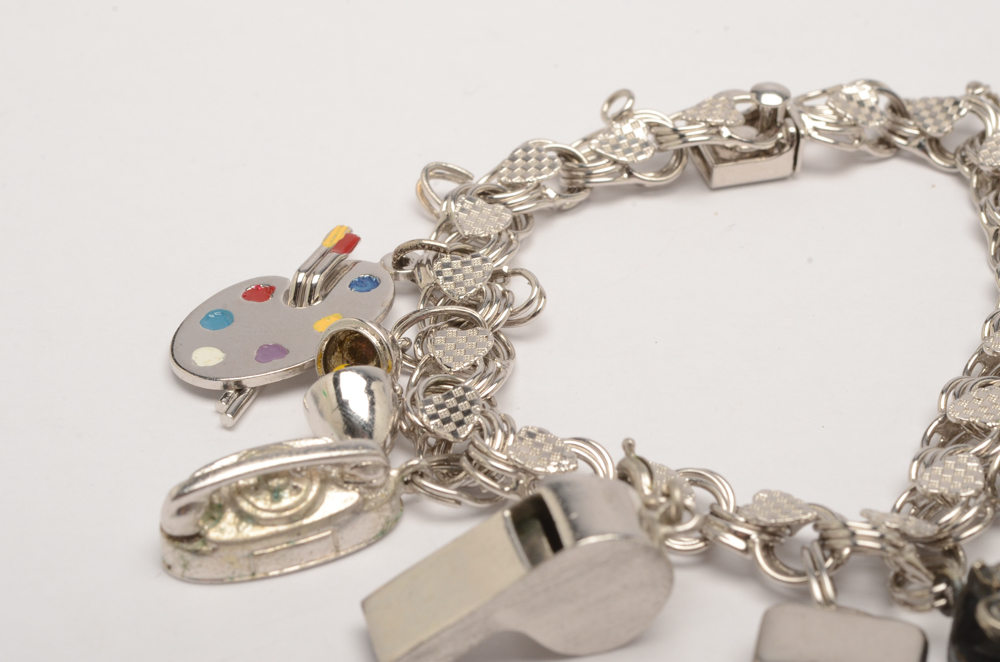 Two Sterling Silver Charm Bracelets