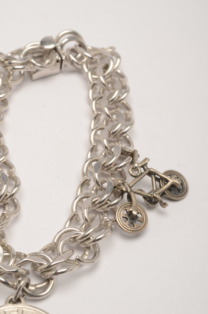 Two Sterling Silver Charm Bracelets