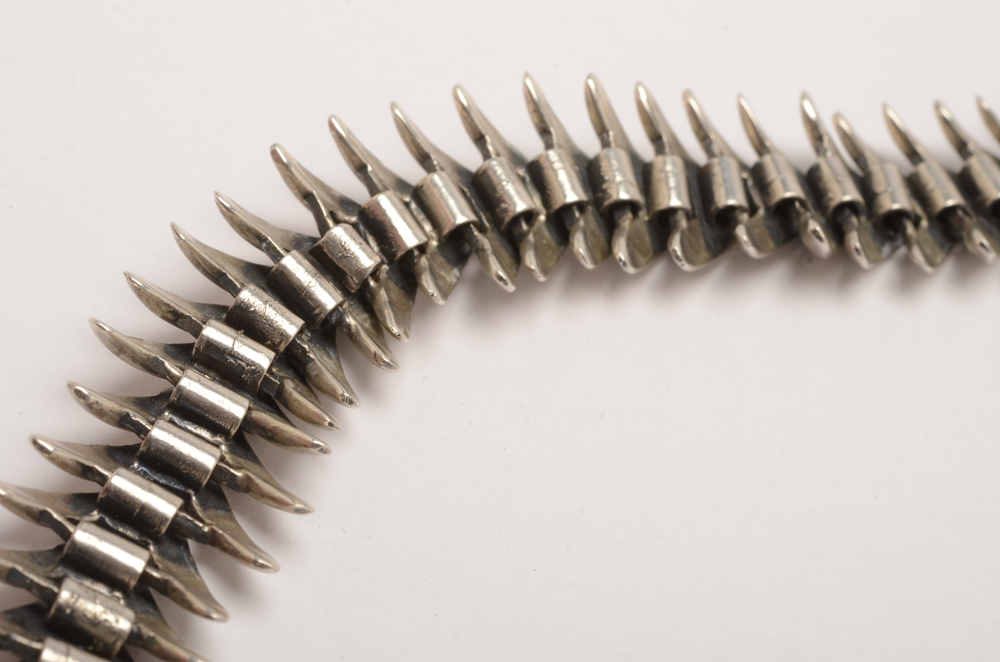 Vintage Mexican Sterling Silver Fish Skeleton Necklace