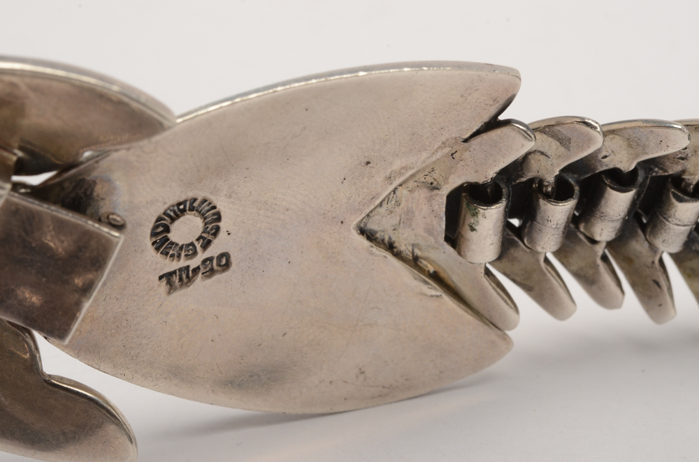 Vintage Mexican Sterling Silver Fish Skeleton Necklace